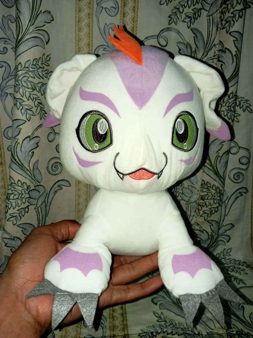 Digimon Gomamon, white plush toy, green eyes, SD Phone Wallpaper