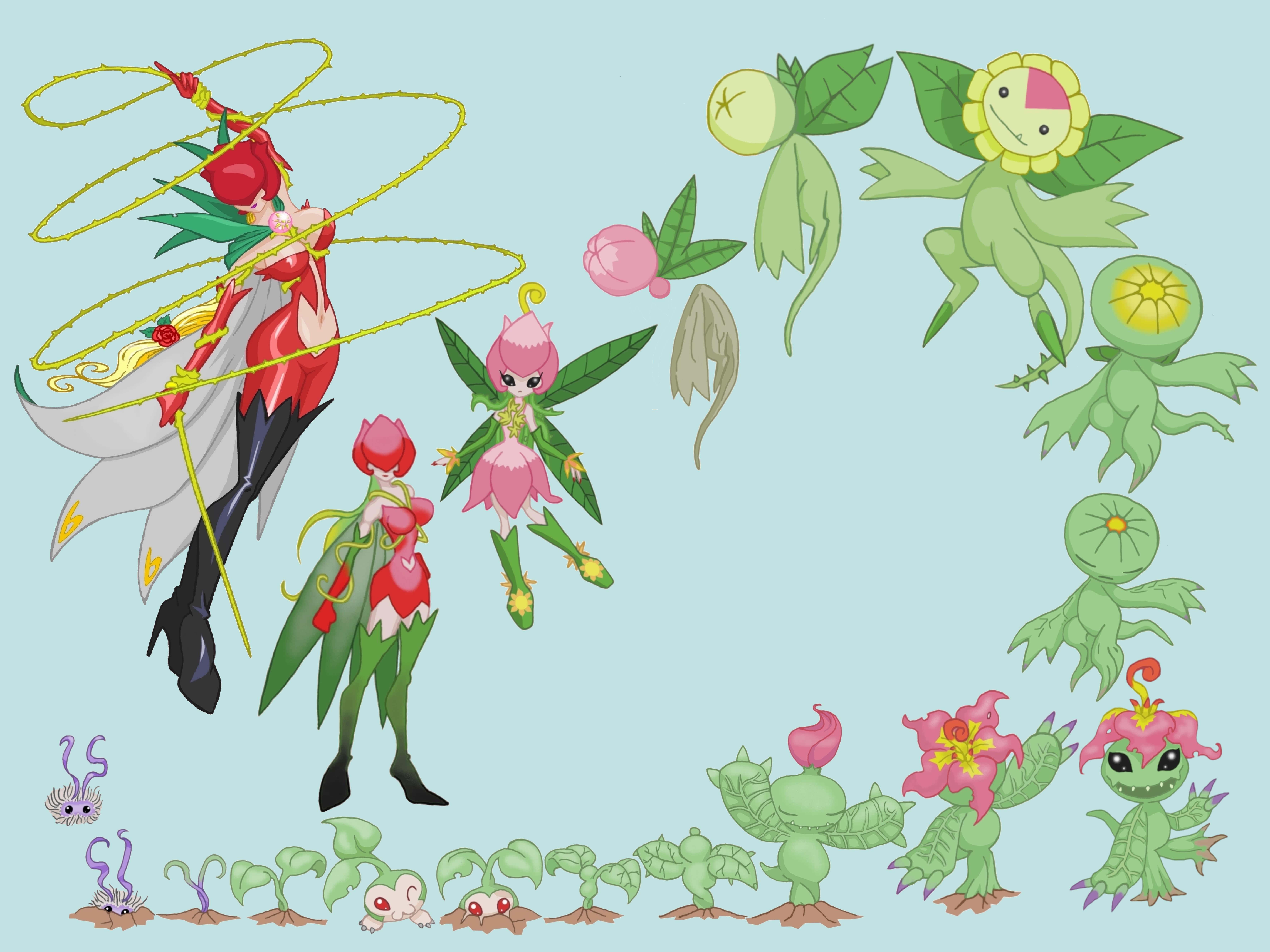 Palmon, Digimon, whimsical illustration, 5K Desktop Wallpaper