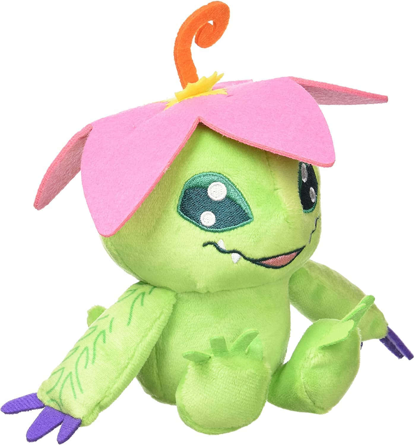 Digimon Palmon, green plush toy, pink flower hat, HD Phone Wallpaper