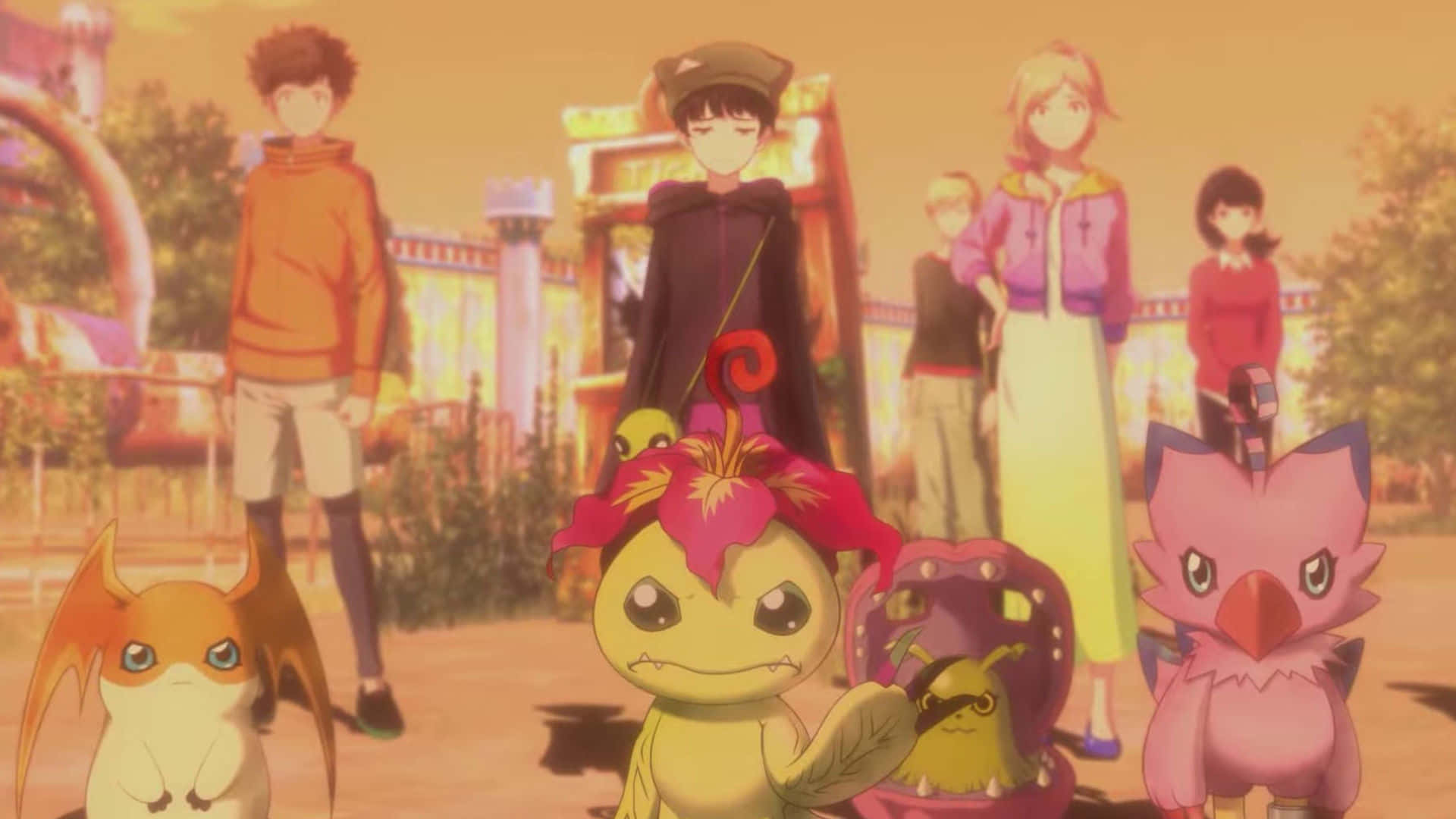 Palmon Digimon, anime characters, digital monster companions, Full HD Desktop Wallpaper
