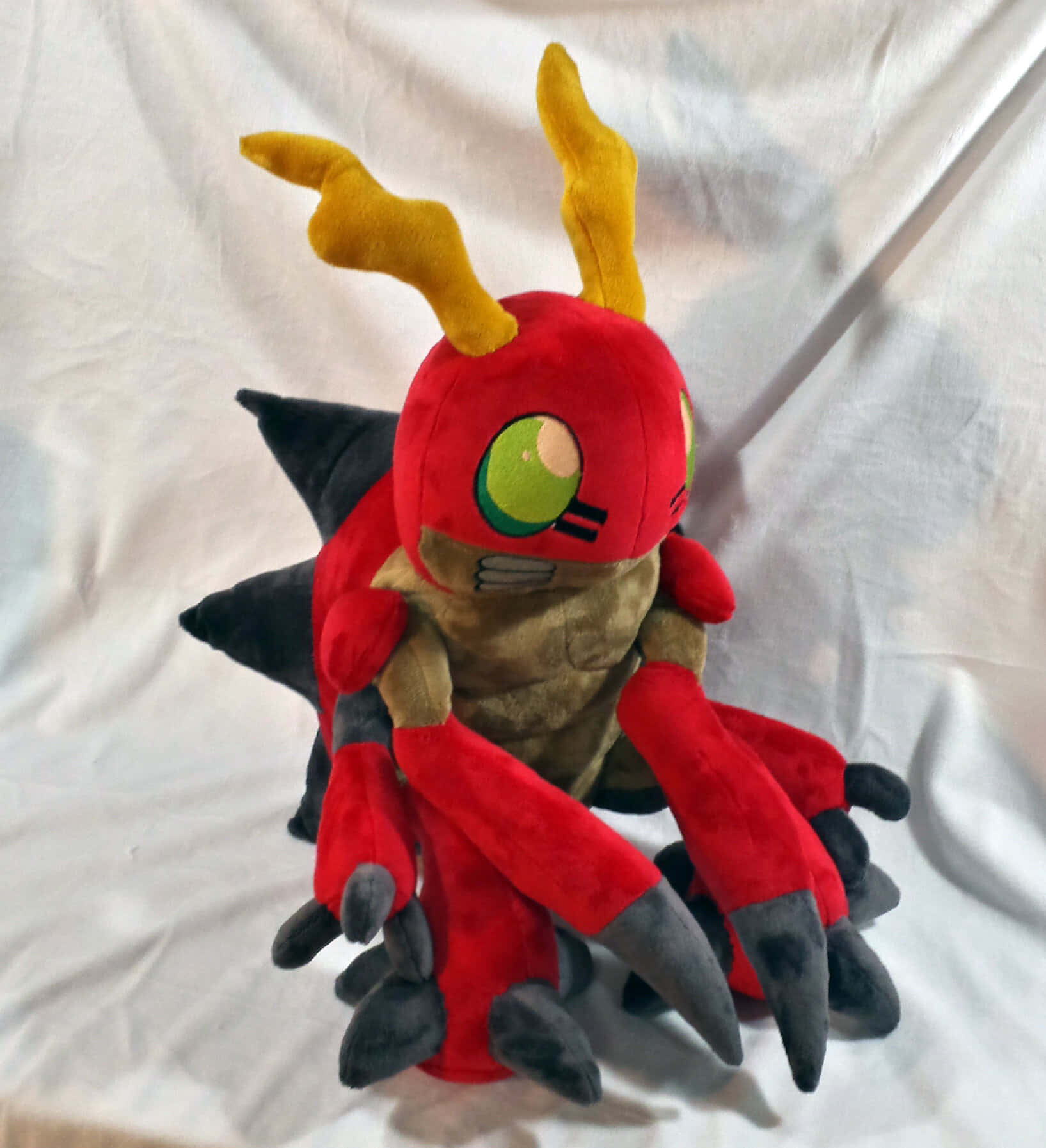Tentomon, red plush toy, yellow horns, HD Phone Wallpaper