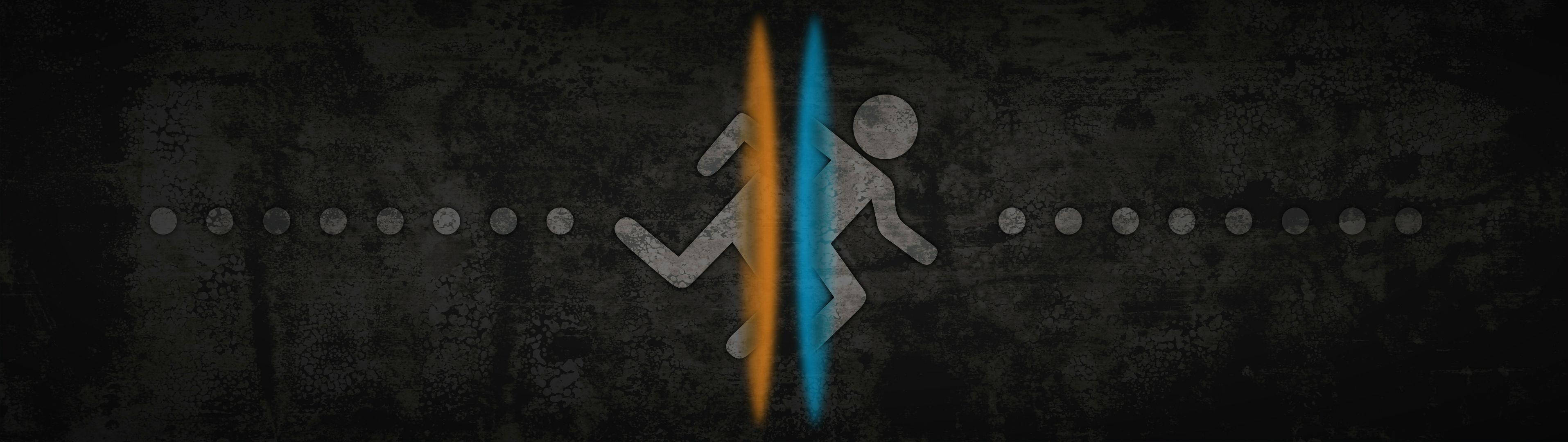 Running Man, glowing orange and blue vertical line, textured dark background, 2K Desktop Wallpaper