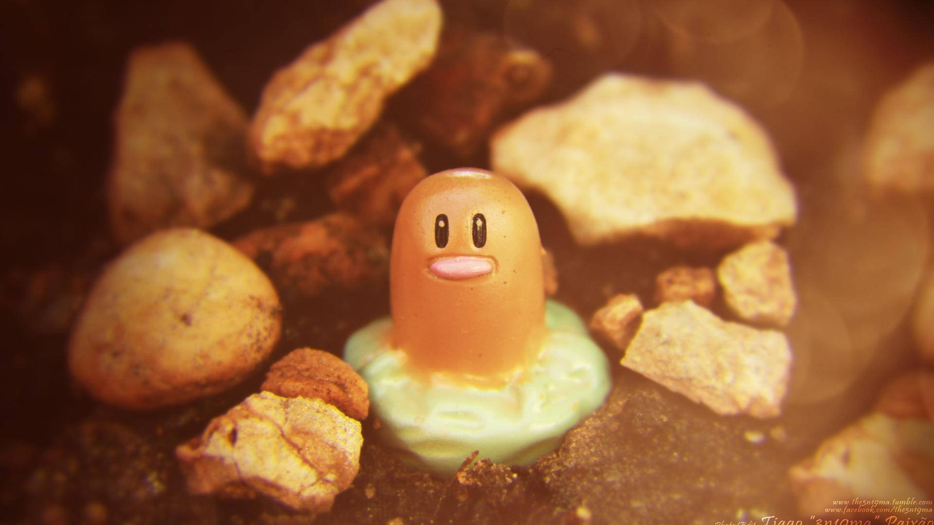 Diglett, brown, pink mouth, Full HD Desktop Wallpaper