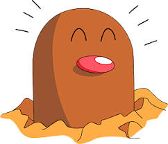 Diglett, smiley face, pink tongue, SD Desktop Wallpaper