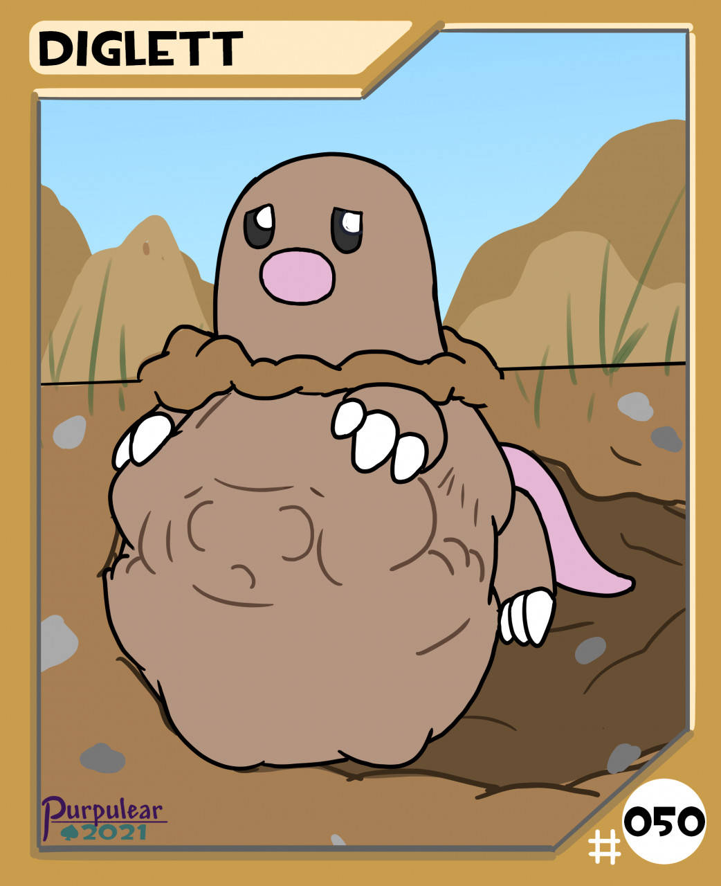 Diglett, pink tail, claws, HD Phone Wallpaper