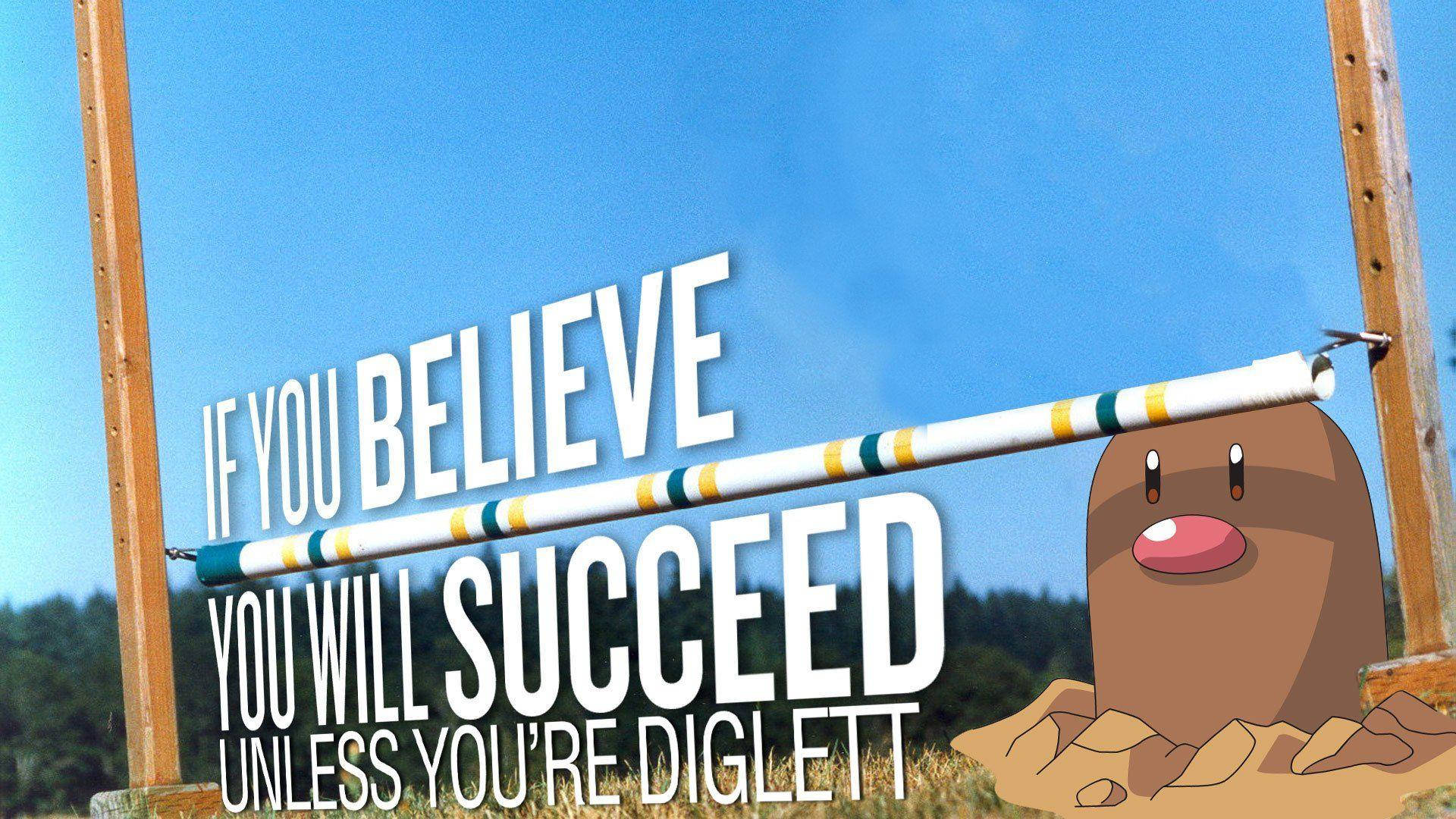 Diglett, brown, motivational sign, Full HD Desktop Wallpaper