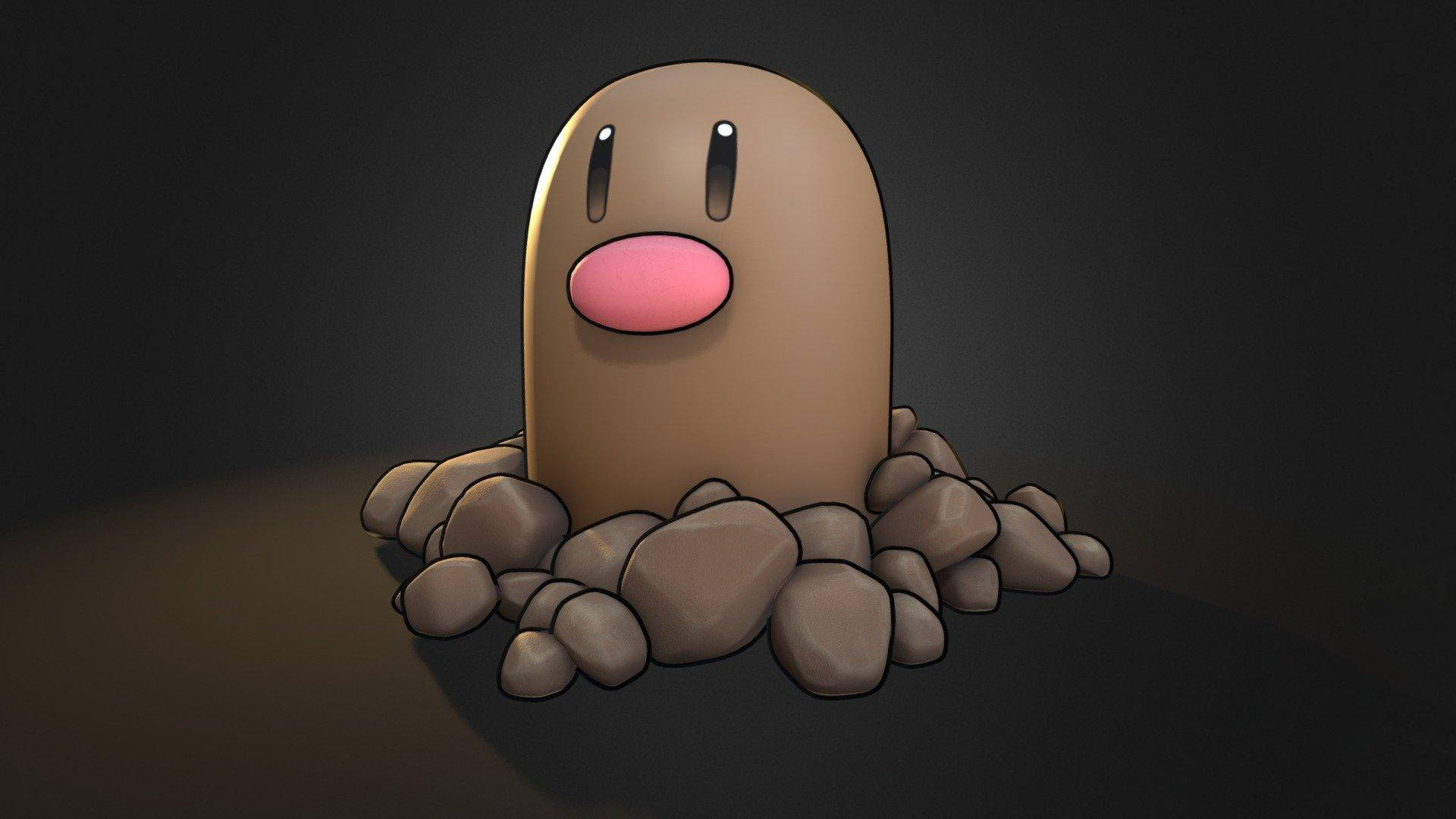 Diglett, Ground-Type Pokémon, black background, Full HD Desktop Wallpaper