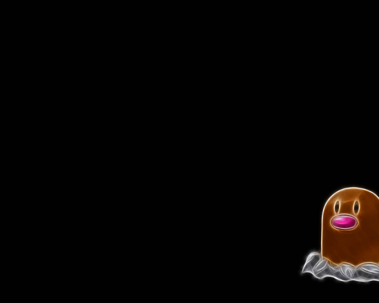 Diglett, black background, pink mouth, HD Desktop Wallpaper