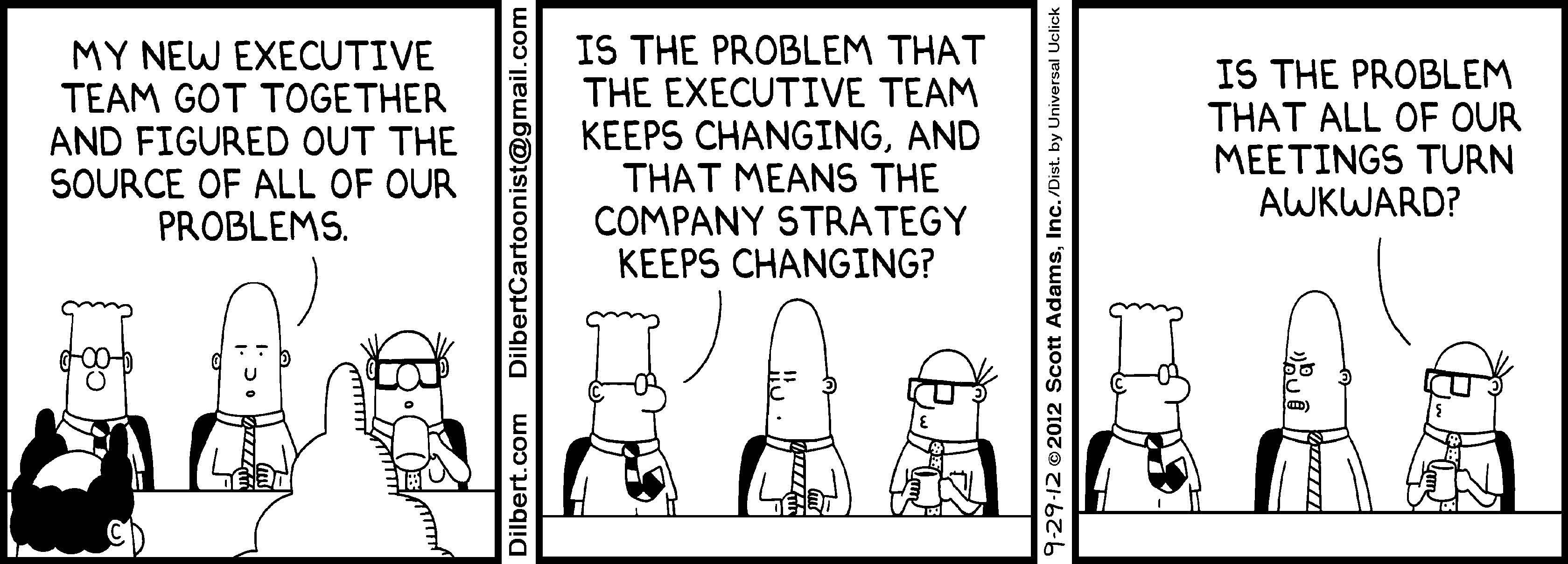 Dilbert, office executives, conference table, 2K Desktop Wallpaper