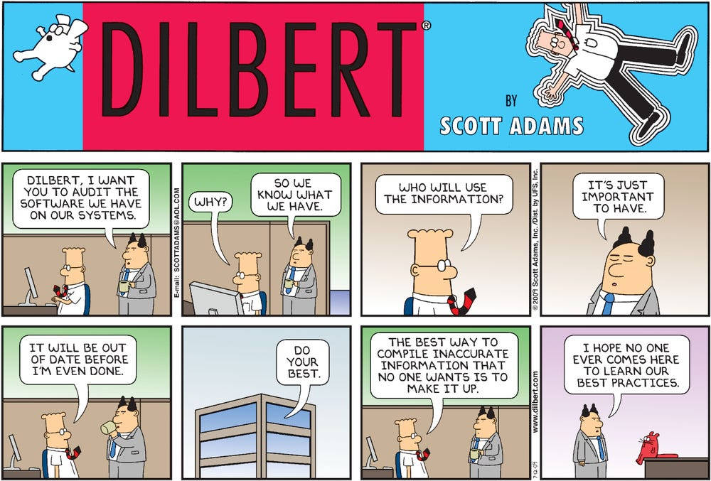 Dilbert, software audits, comic strip, SD Desktop Wallpaper