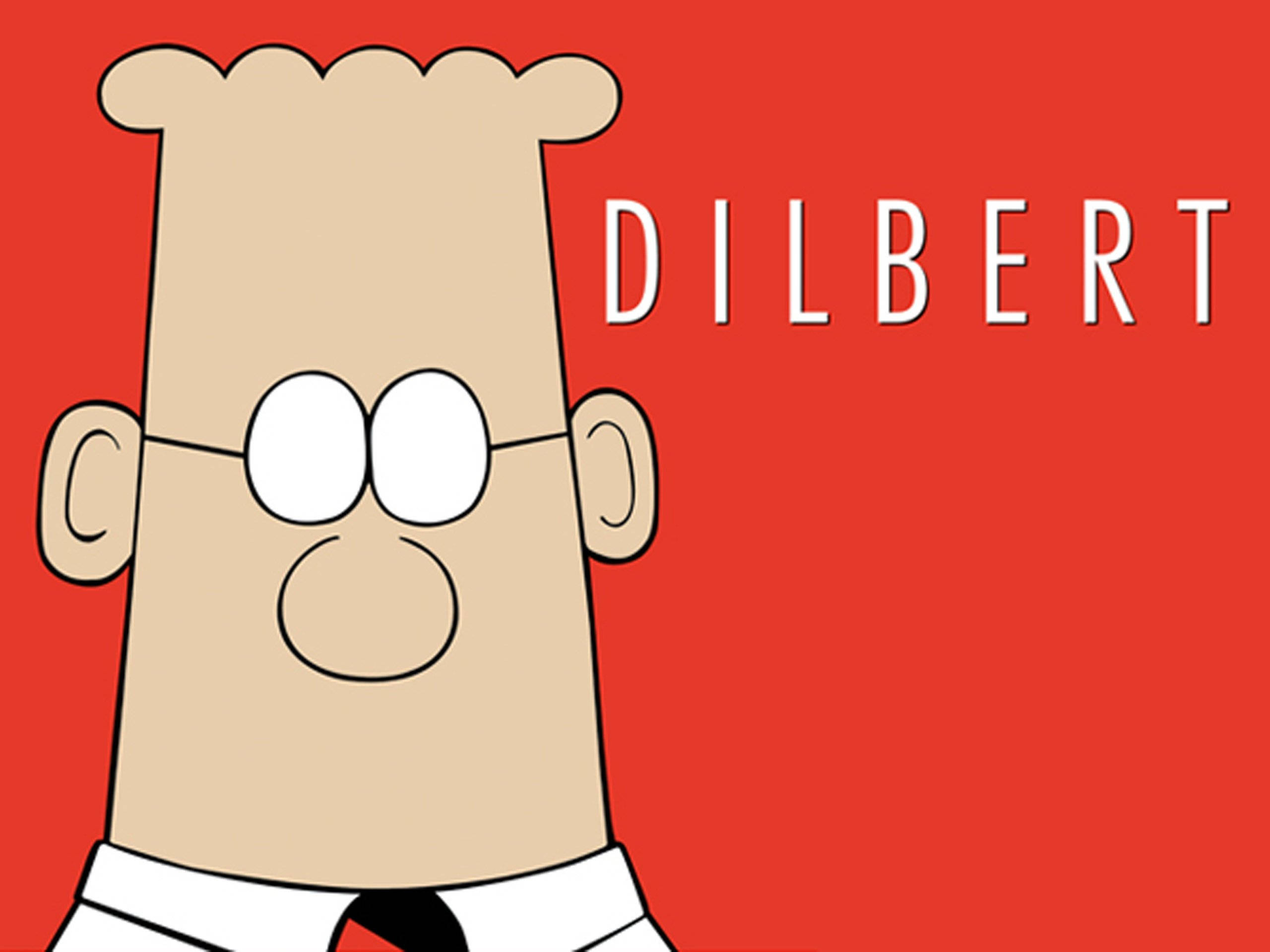 Dilbert, white shirt, tie, 2K Desktop Wallpaper