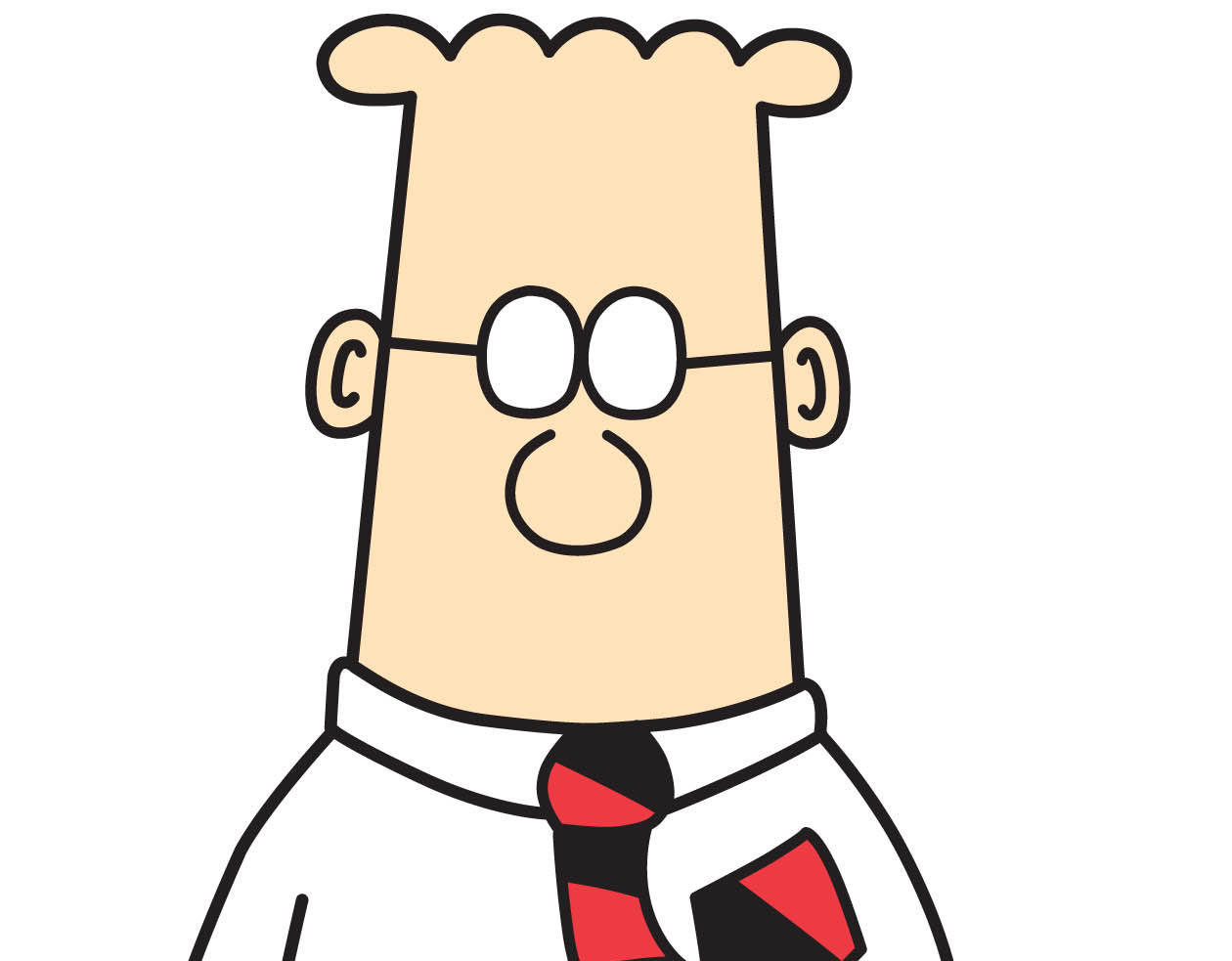 Dilbert, glasses, red black tie, SD Desktop Wallpaper