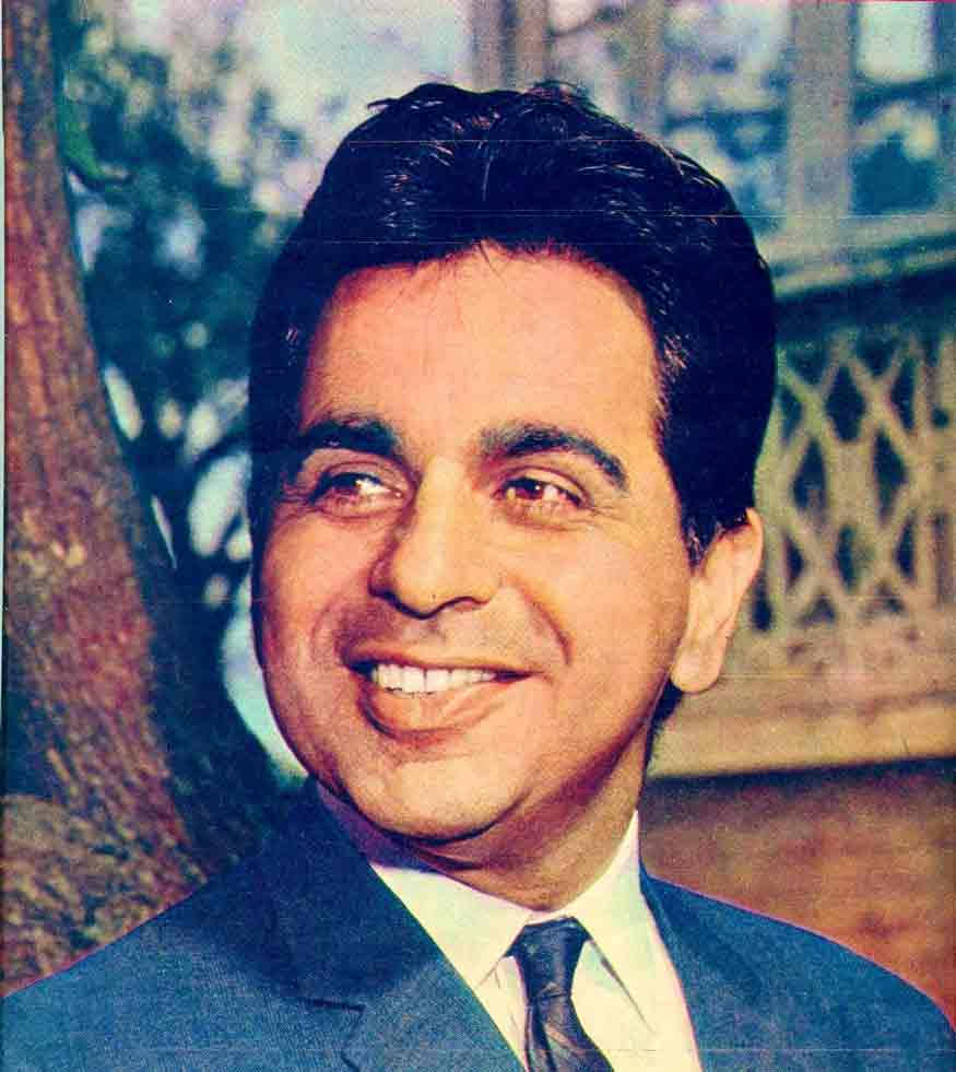 Dilip Kumar, blue suit, outdoor backdrop, SD Phone Wallpaper