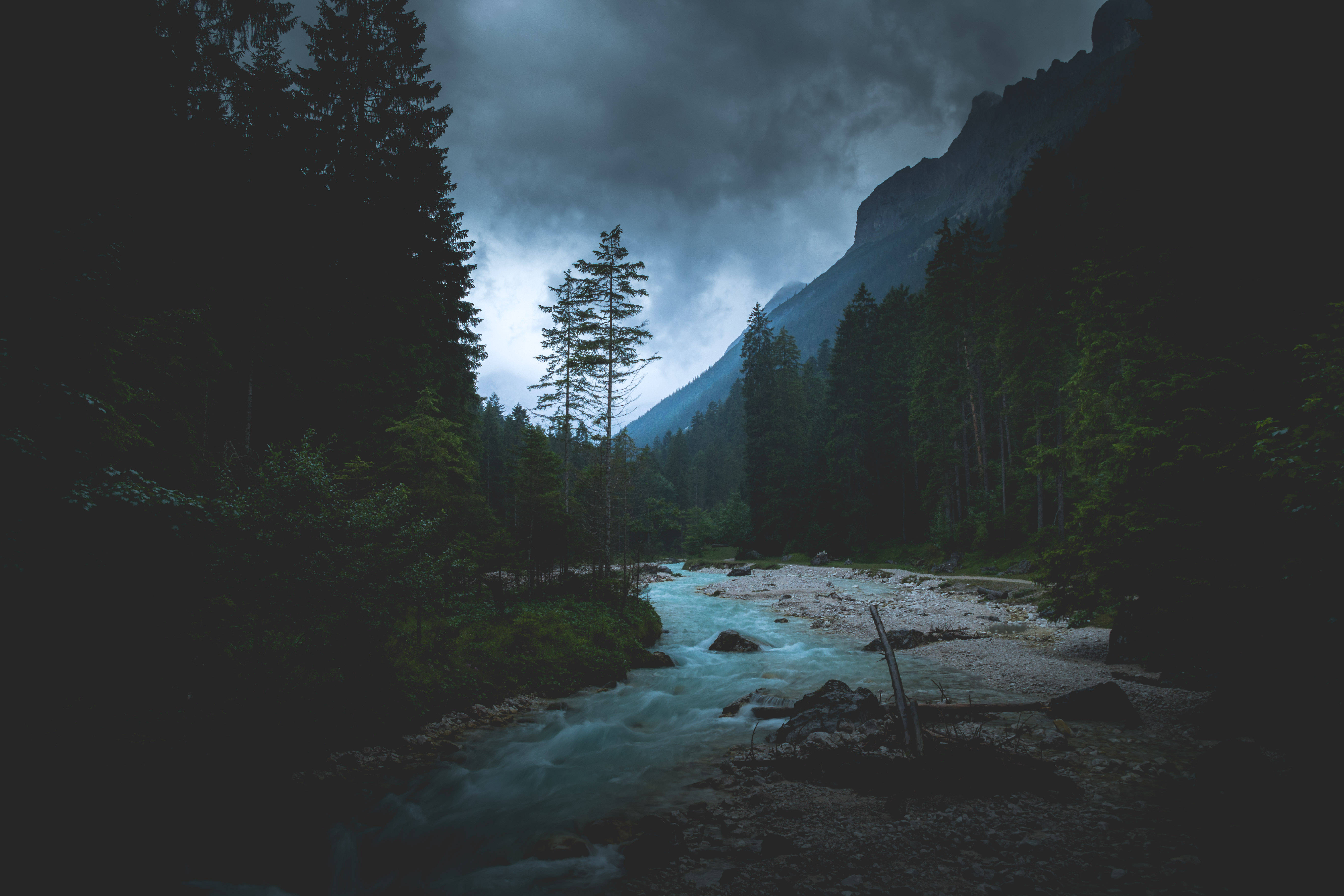 lake, mountains, dawn, 5K Desktop Wallpaper