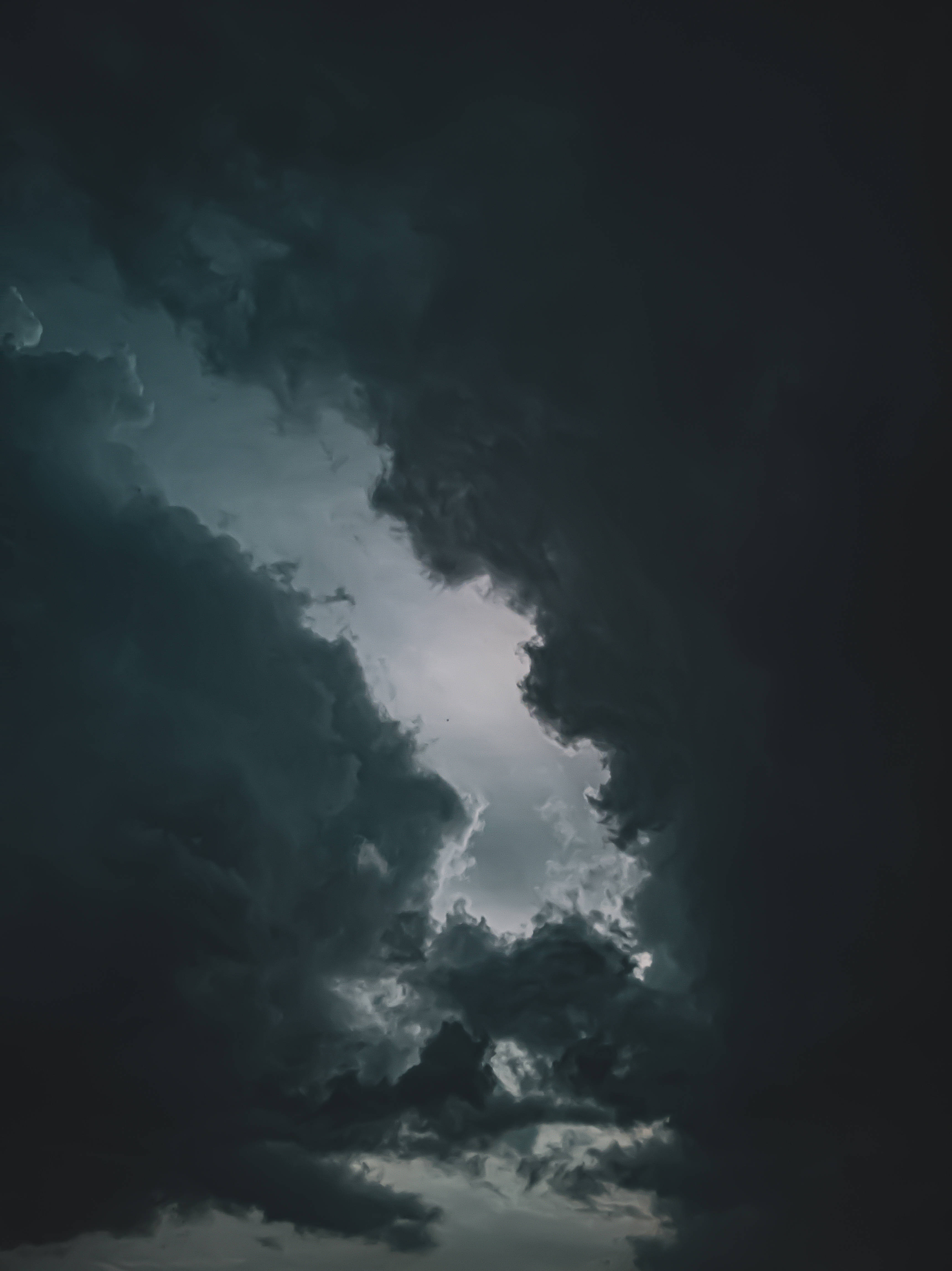 dark storm clouds, bright glowing sky, sky, 4K Phone Wallpaper