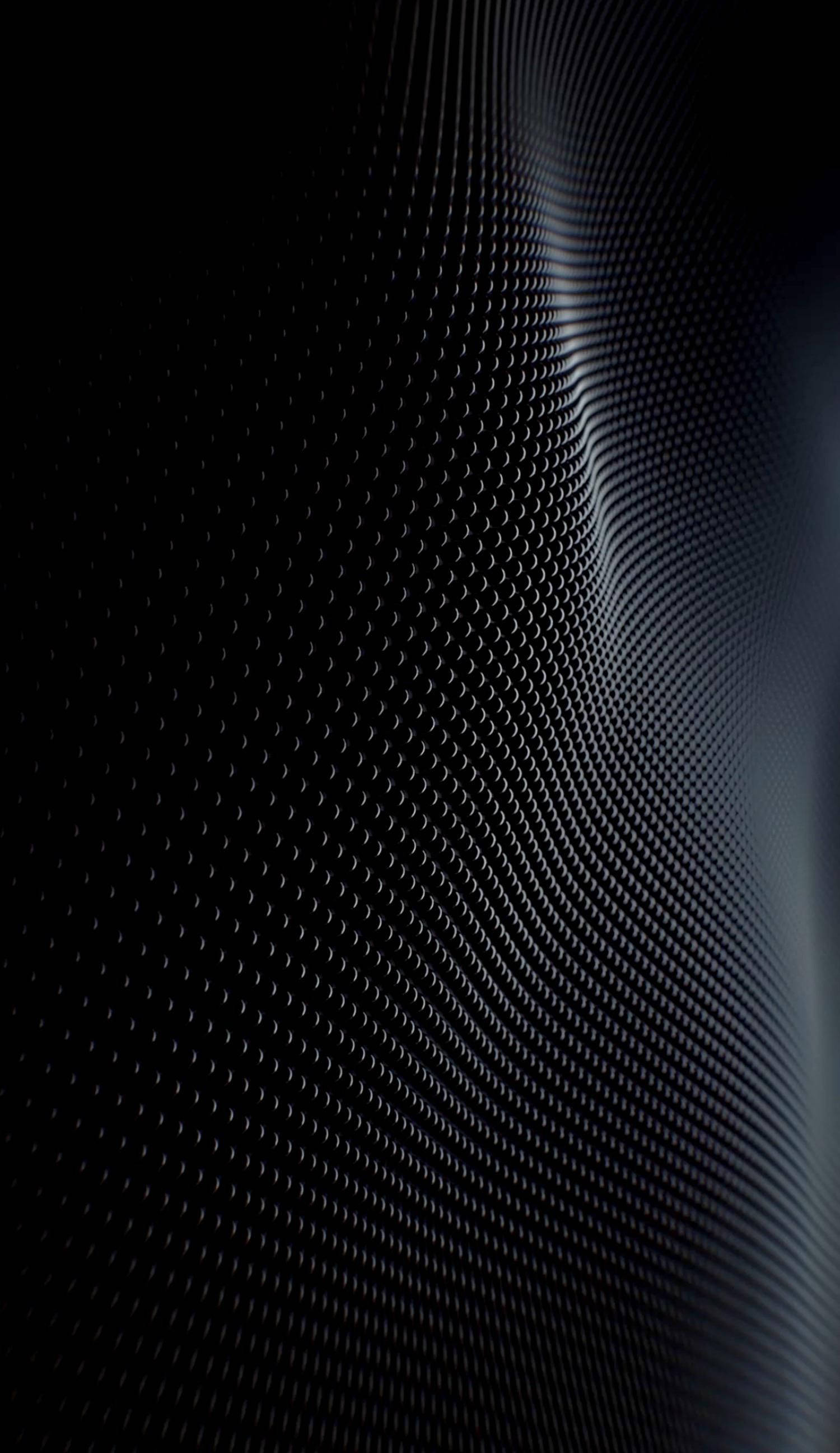 shiny black metal, textured surface, wave pattern, 2K Phone Wallpaper