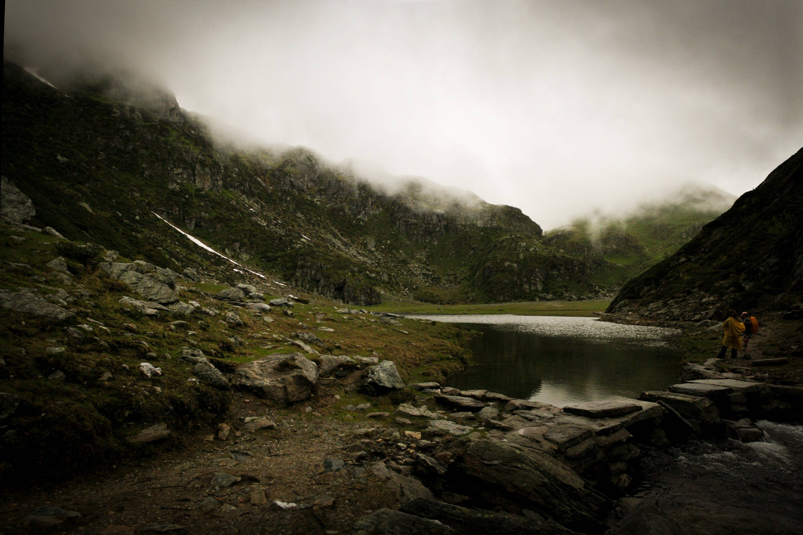 Lake, Mountains, Misty mountain lake, 2K Desktop Wallpaper