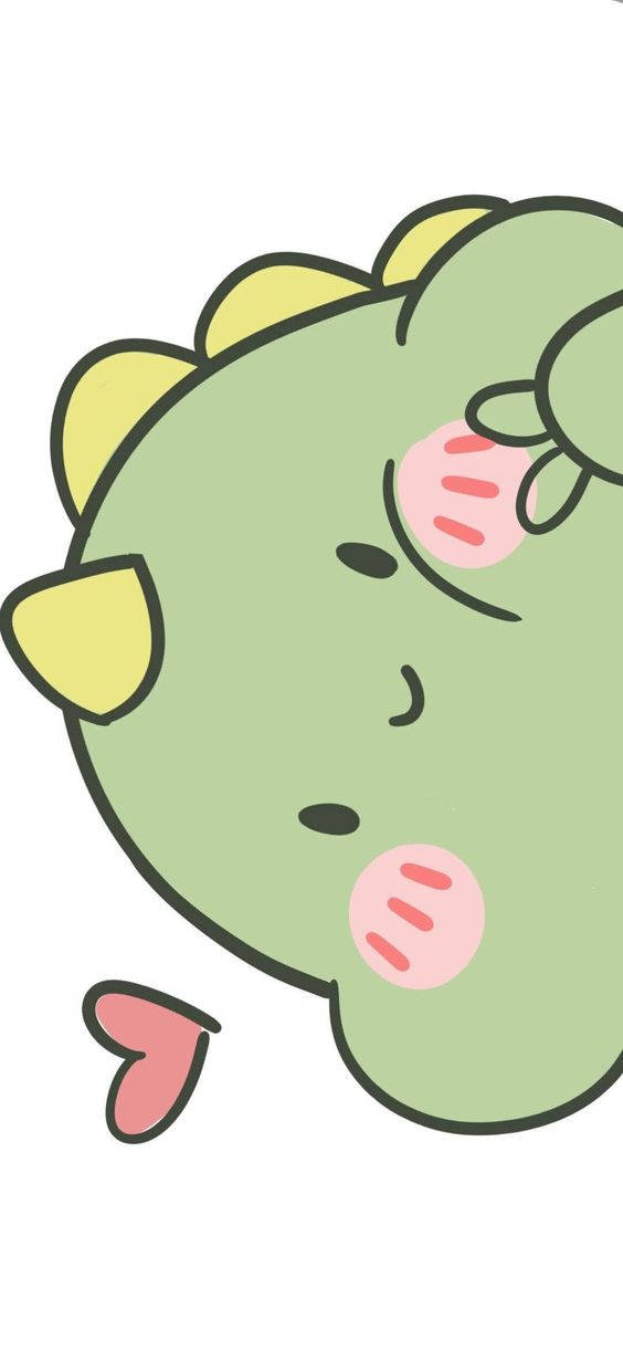 cartoon dinosaur, green, yellow spikes, SD Phone Wallpaper