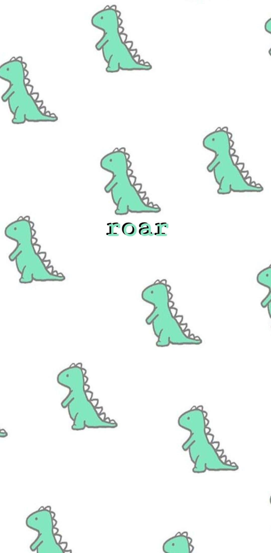 cartoon dinosaur, mint green, white background, Full HD Phone Wallpaper