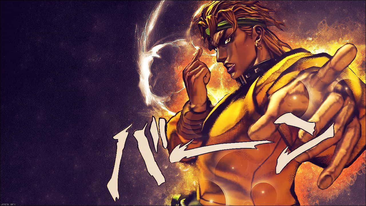 Dio Brando, fiery hair, glowing aura, HD Desktop Wallpaper