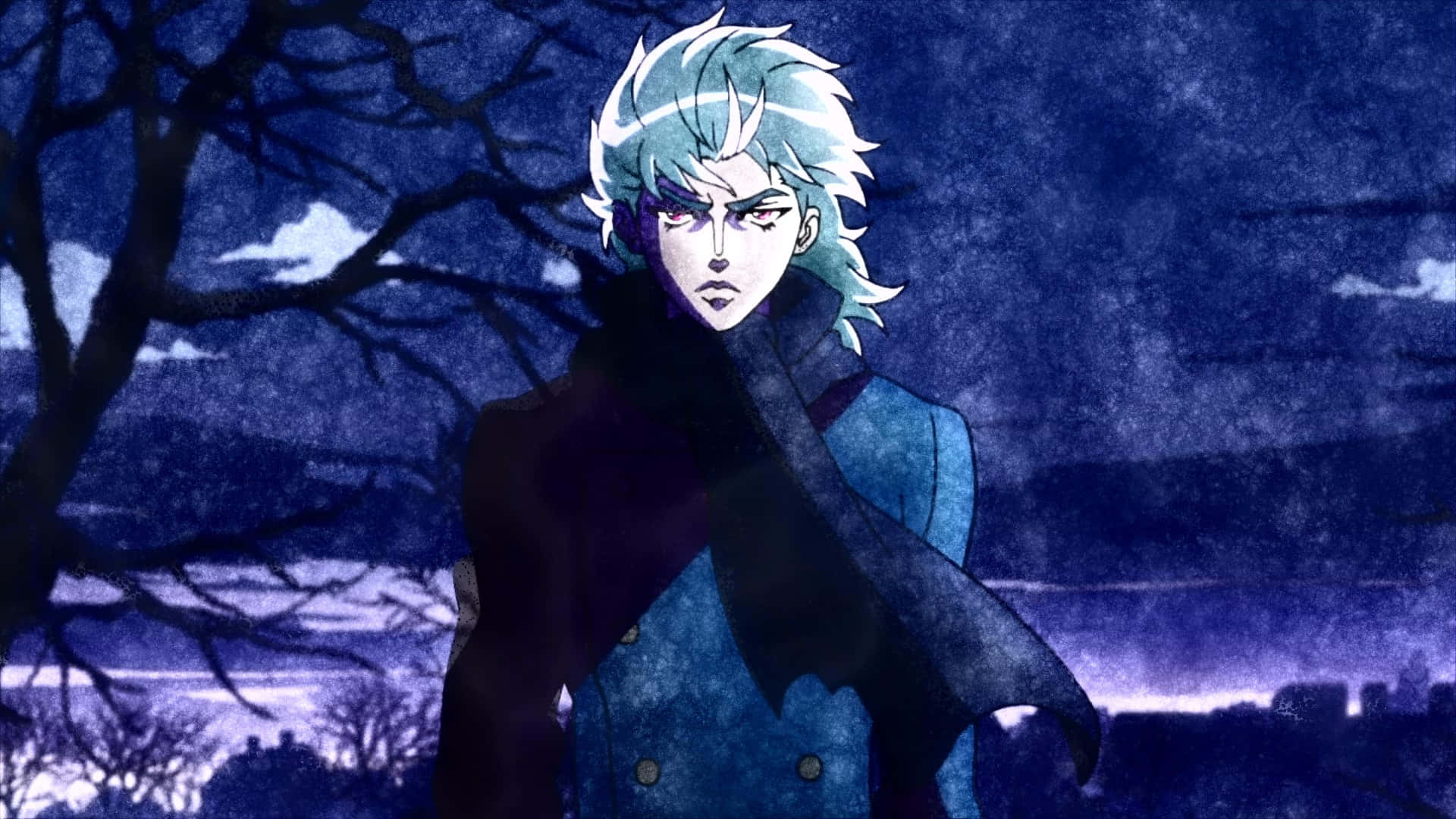 Dio Brando, silver-haired, dark coat, Full HD Desktop Wallpaper