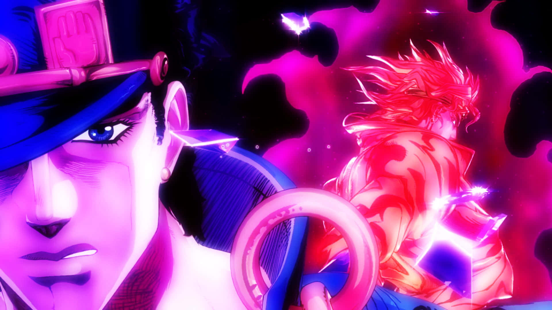 Dio Brando, anime characters, vibrant pink, Full HD Desktop Wallpaper