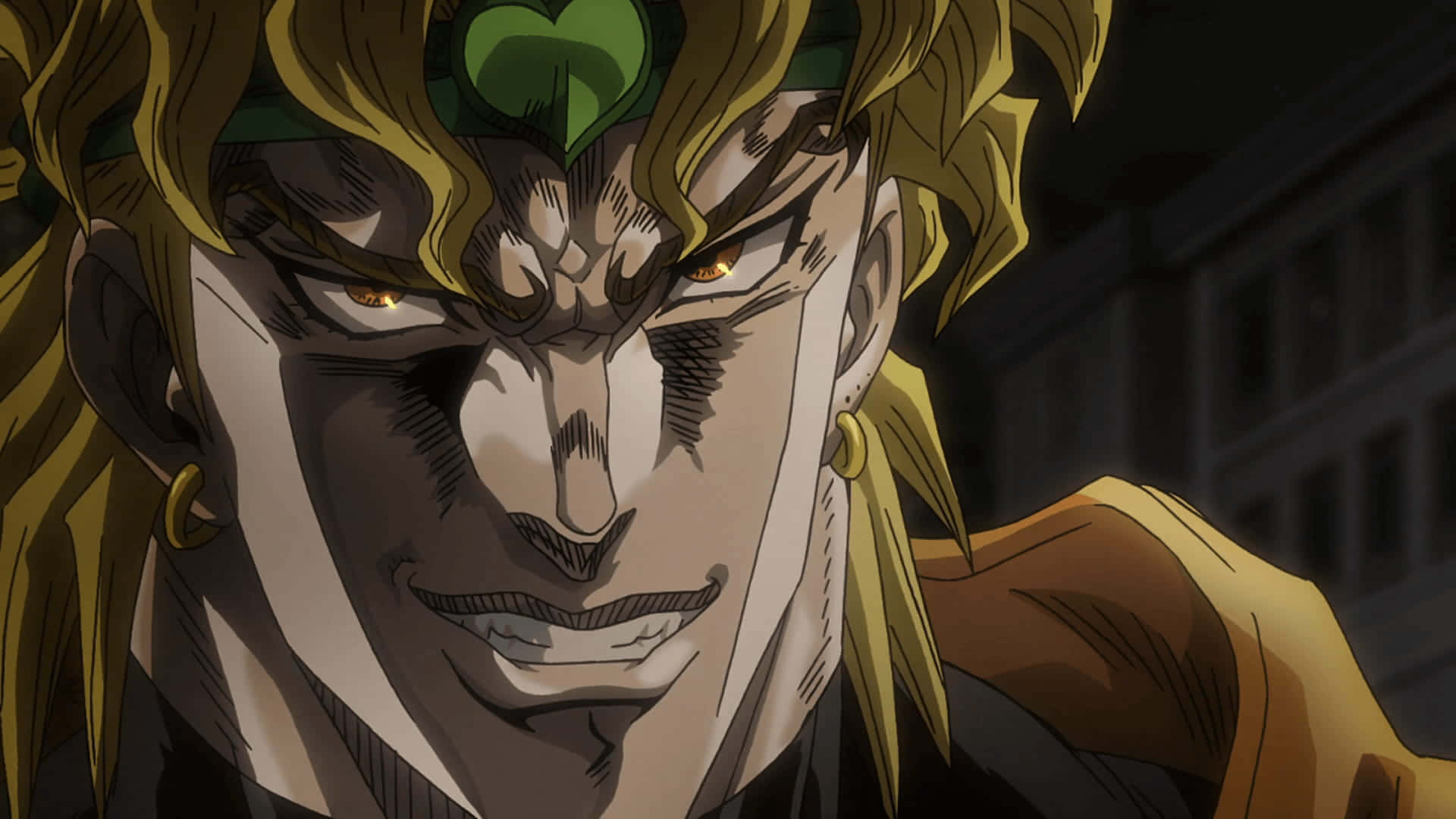 Dio Brando, golden hair, green heart-shaped headband, Full HD Desktop Wallpaper