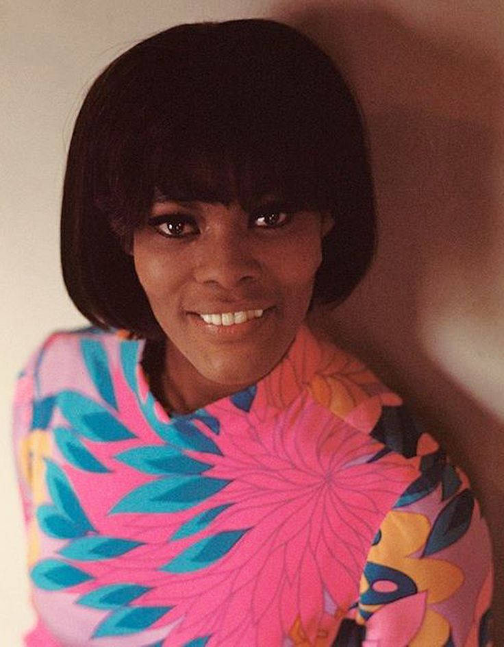 Dionne Warwick, dark bob haircut, vibrant floral patterned top, SD Phone Wallpaper