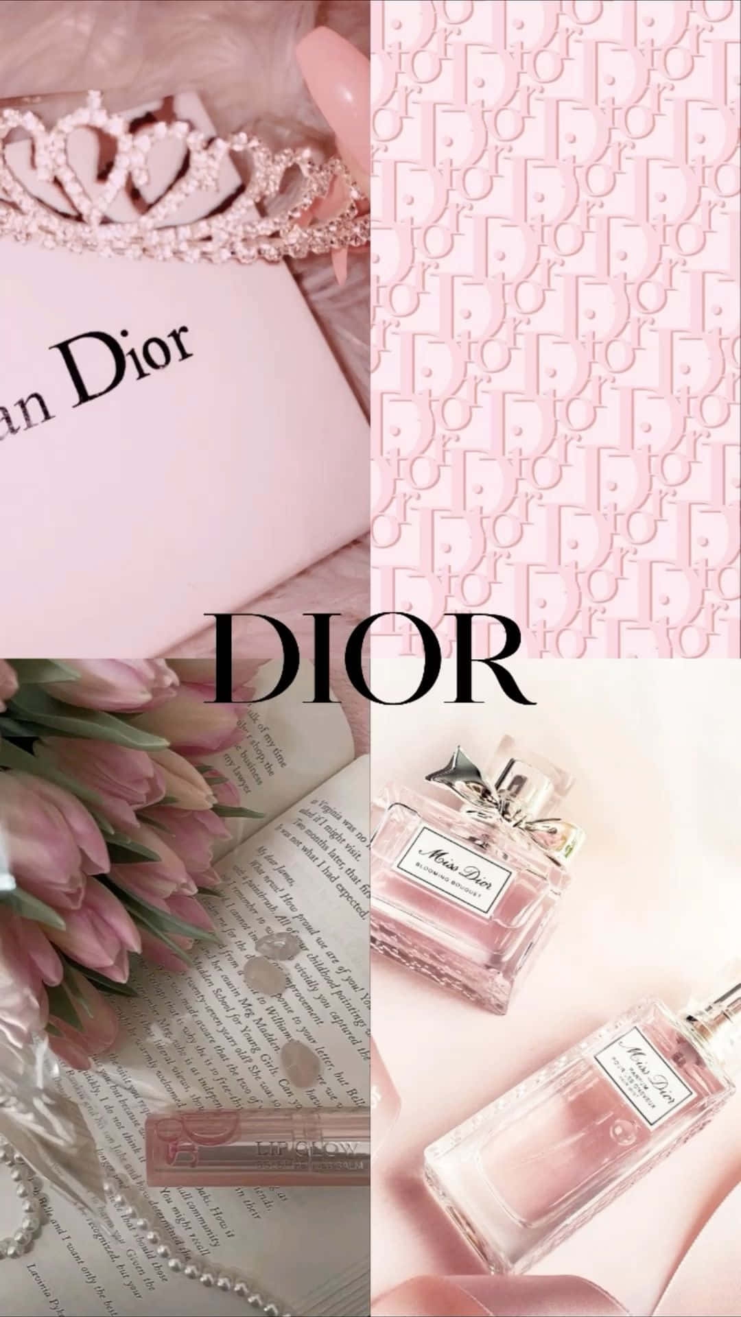 Dior, soft pink, tiara, Full HD Phone Wallpaper