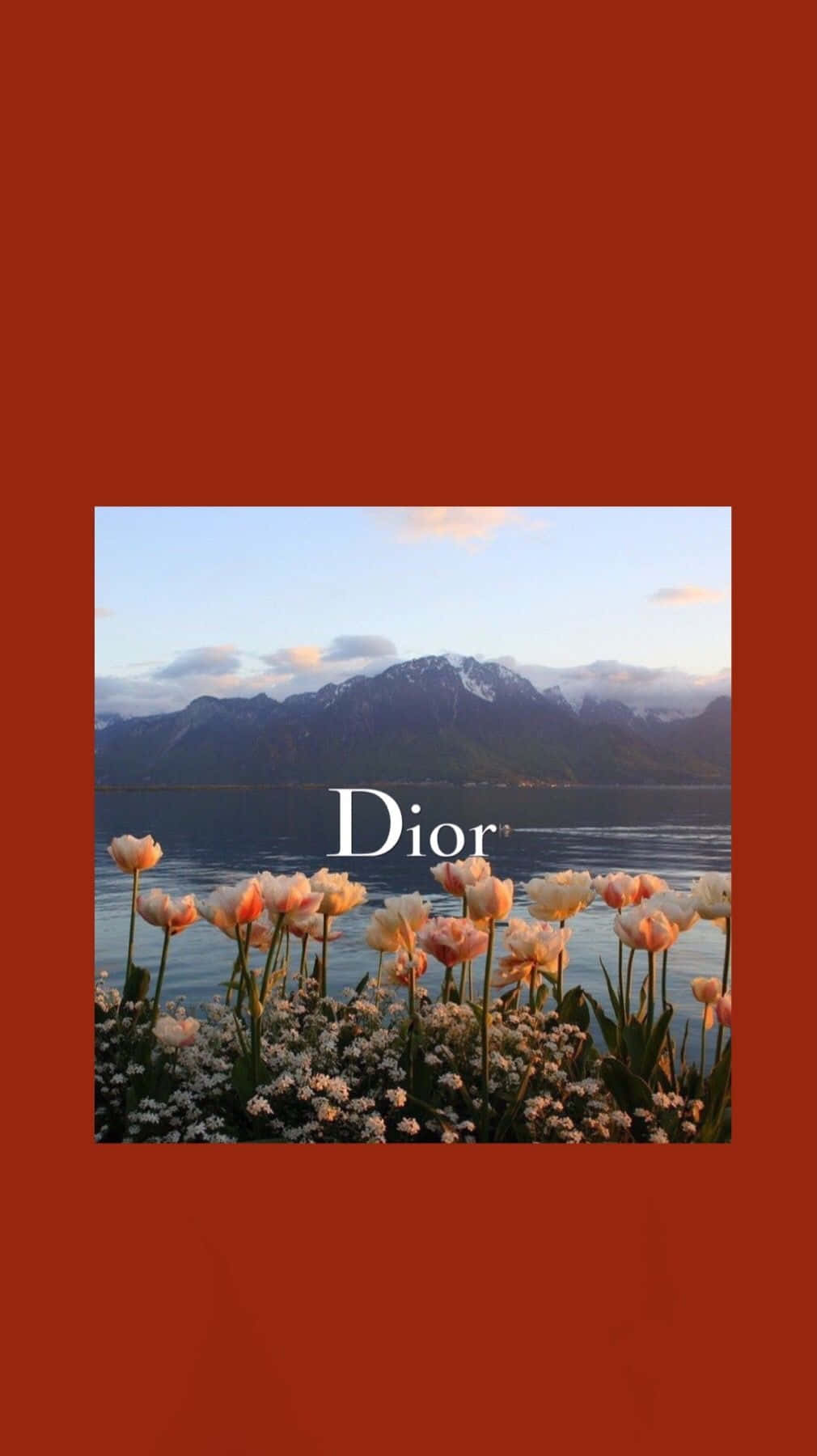 Dior, mountain lake, pink tulips, HD Phone Wallpaper