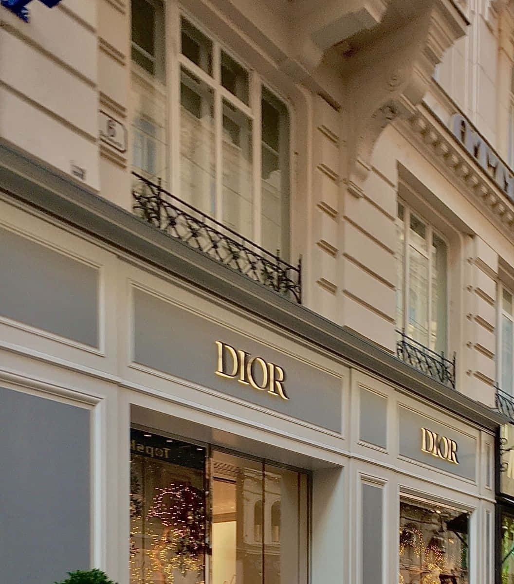 Dior, gold lettering, gray panels, SD Phone Wallpaper