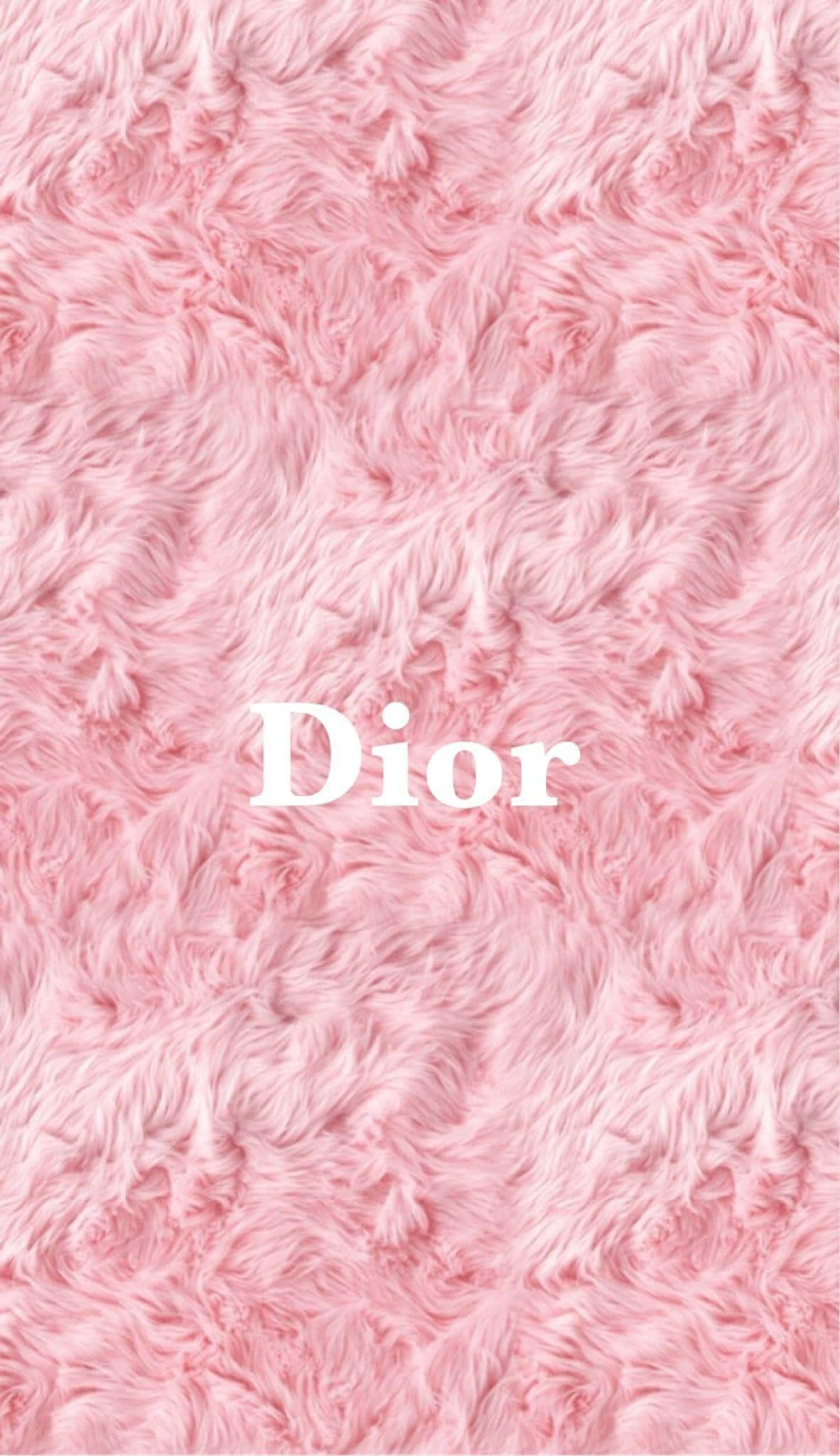 Dior, pink fur texture, white text, Full HD Phone Wallpaper