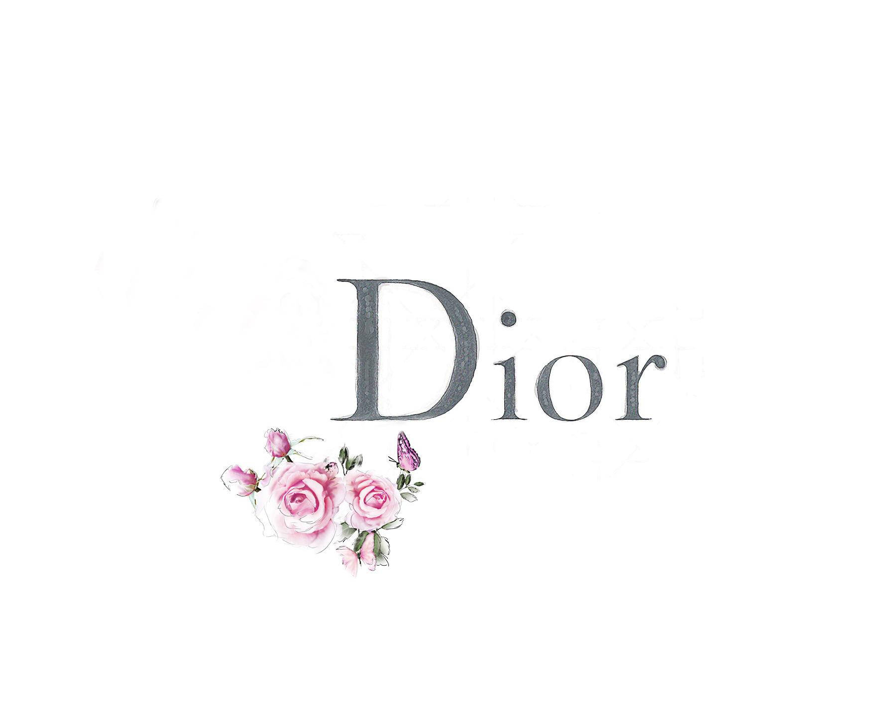 Dior, gray serif font, delicate pink roses, HD Desktop Wallpaper