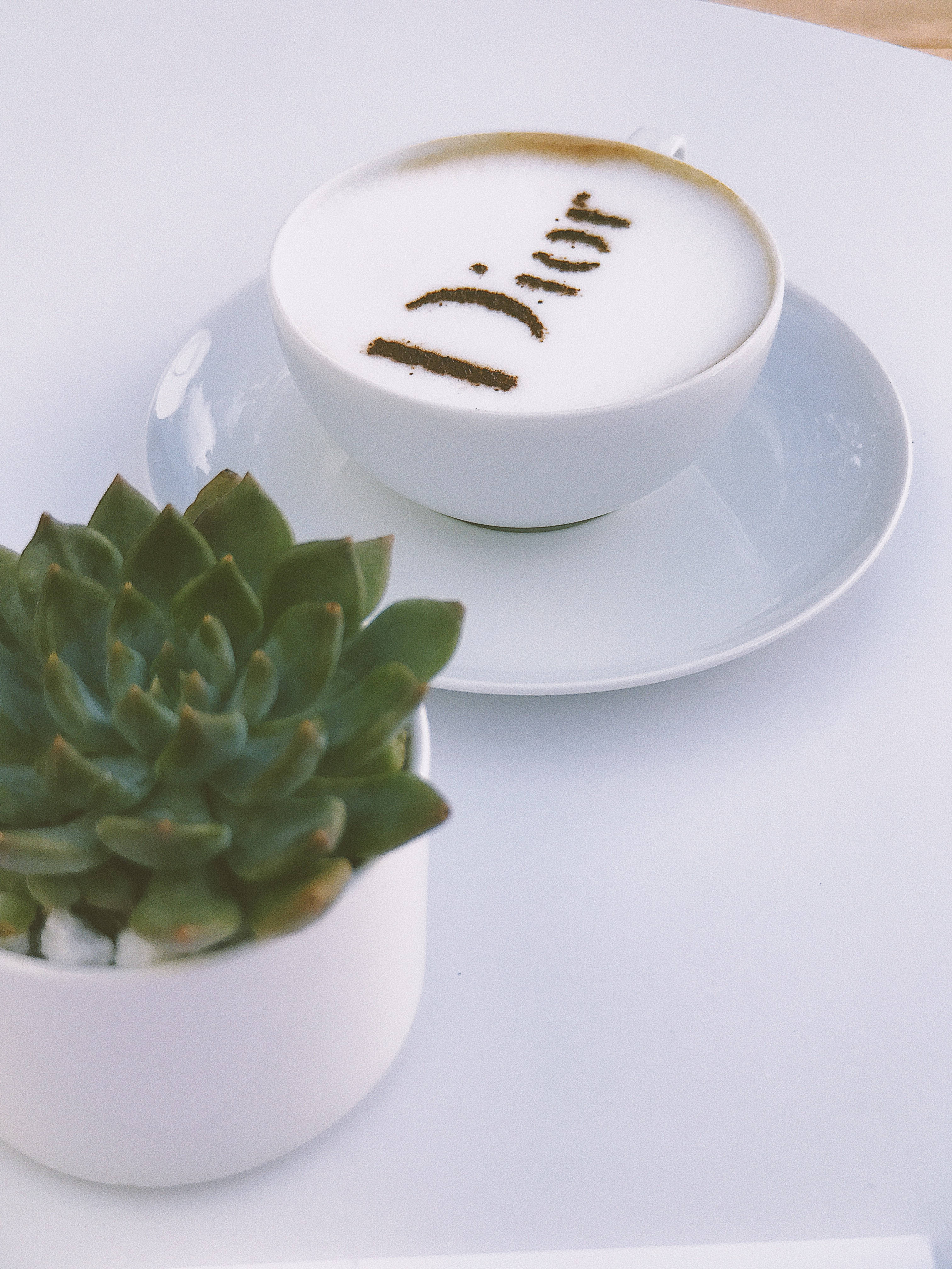 Dior, coffee latte, latte art, 4K Phone Wallpaper