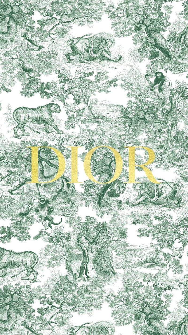 Dior, toile, tigers, HD Phone Wallpaper