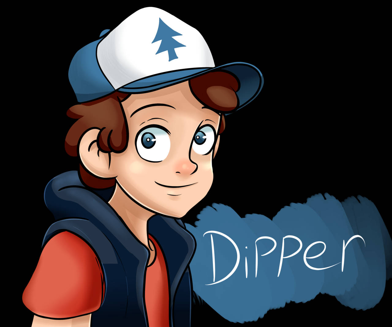 Dipper Pines, blue and white cap, pine tree logo, HD Desktop Wallpaper