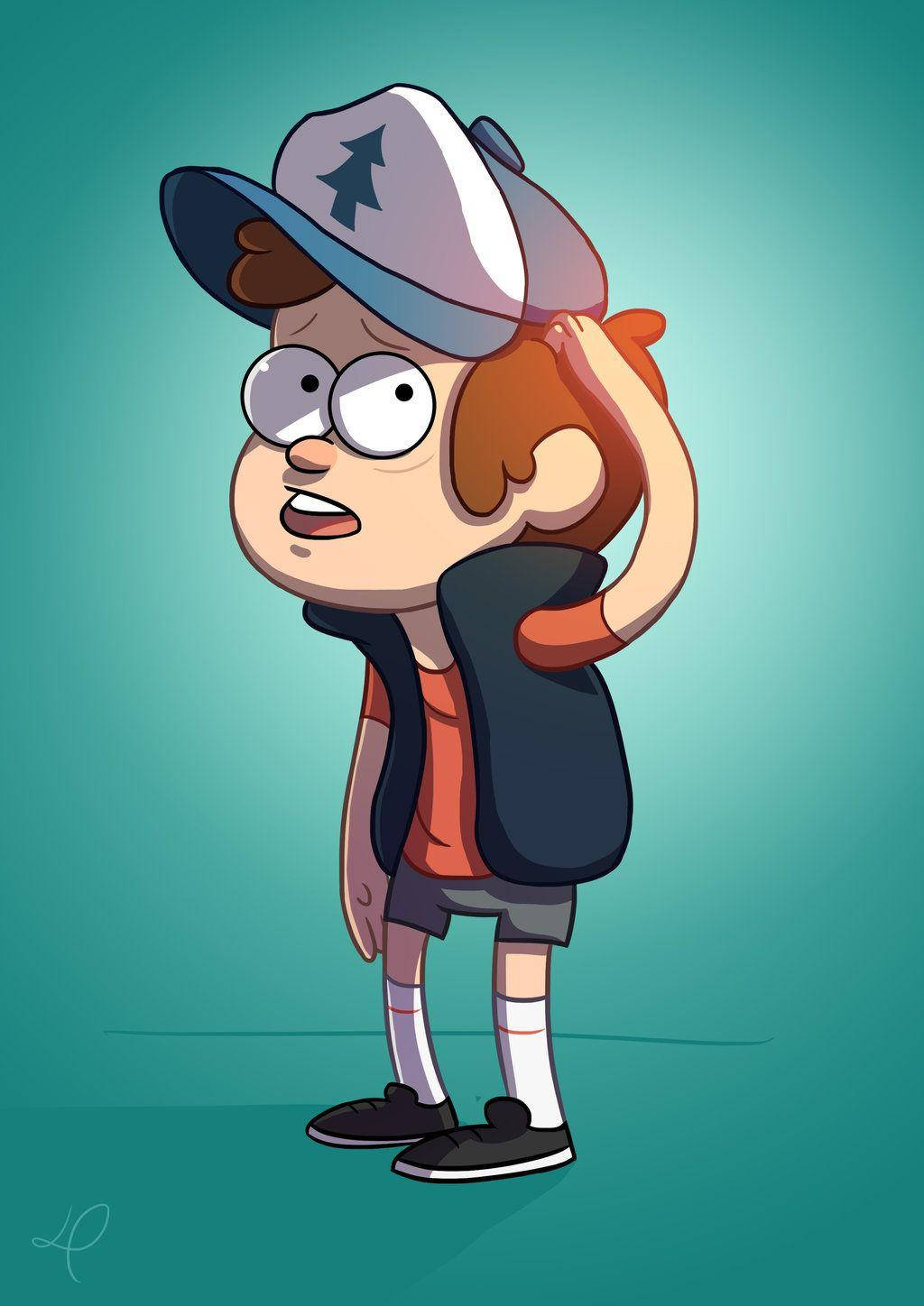 Dipper Pines, tree logo cap, teal background, HD Phone Wallpaper
