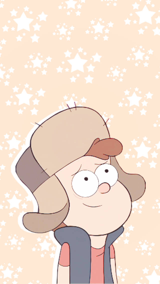 Dipper Pines, pastel peach, white stars, SD Phone Wallpaper