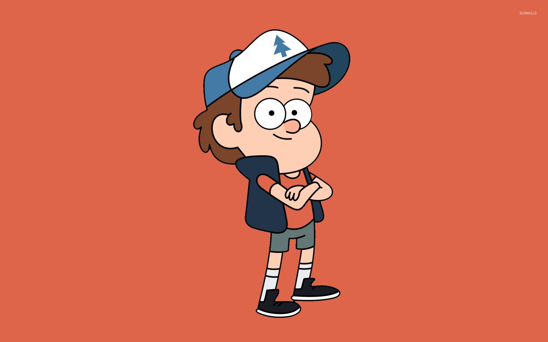 Dipper Pines, brown hair, blue and white cap, Full HD Desktop Wallpaper