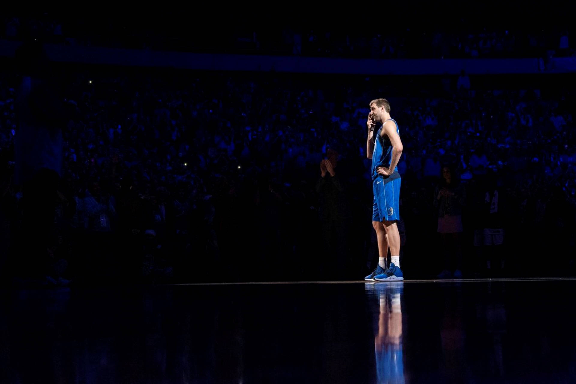 Dirk Nowitzki, retirement night, blue uniform, Full HD Desktop Wallpaper