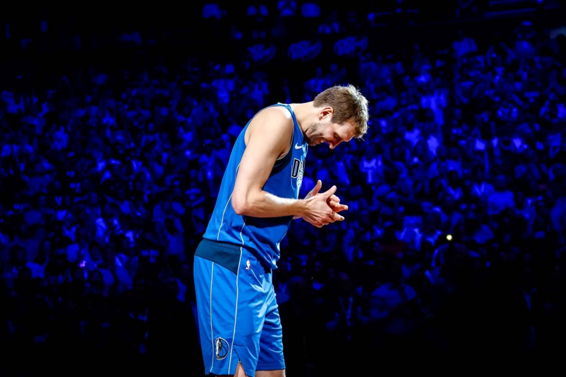 Dirk Nowitzki, last home game, blue uniform, Full HD Desktop Wallpaper