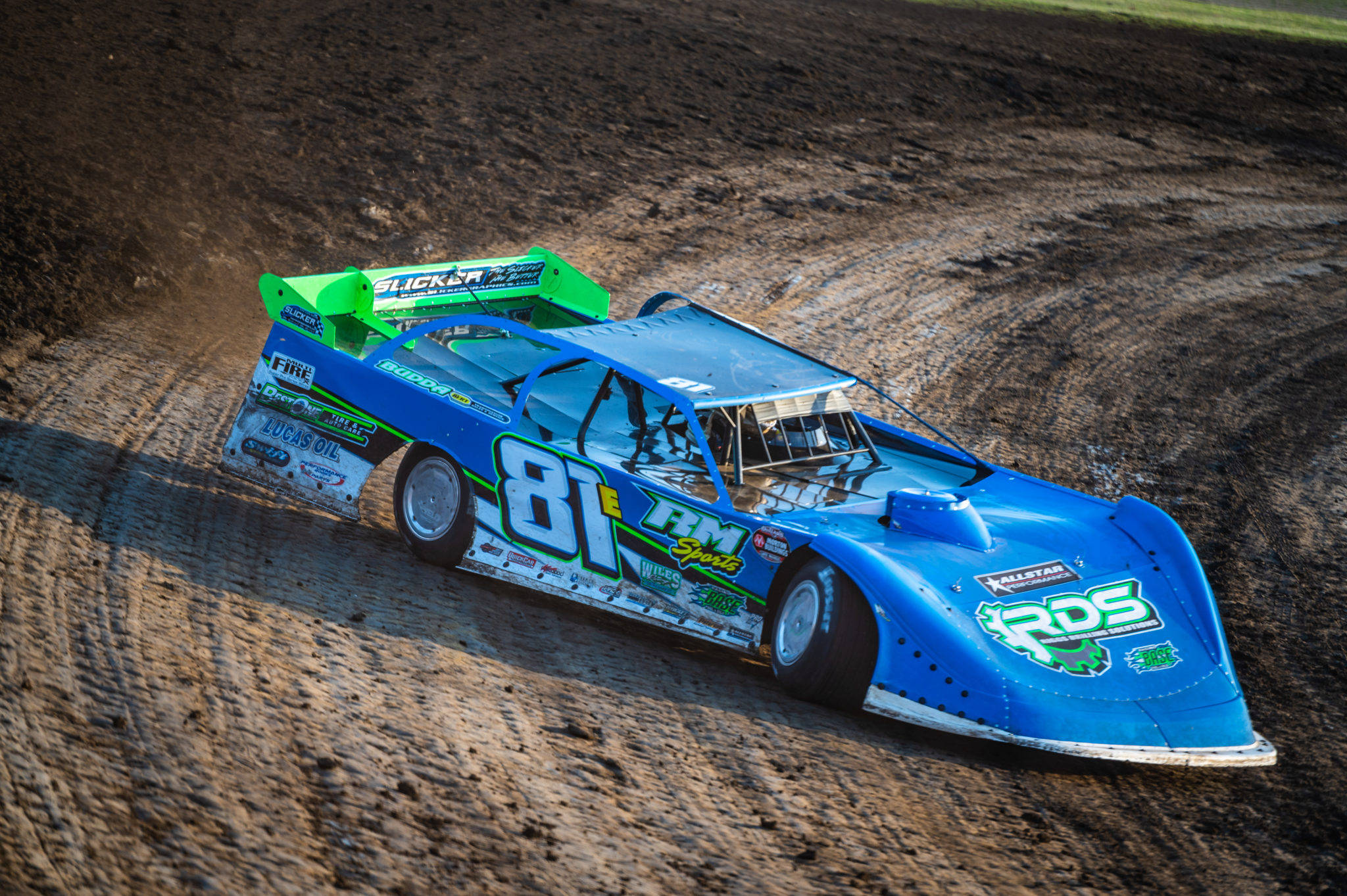 dirt race car, blue and green, number 81, Full HD Desktop Wallpaper