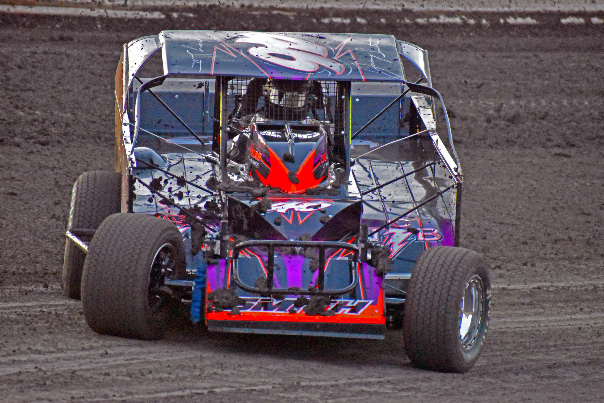 Dirt Car, vibrant blue, red, 2K Desktop Wallpaper