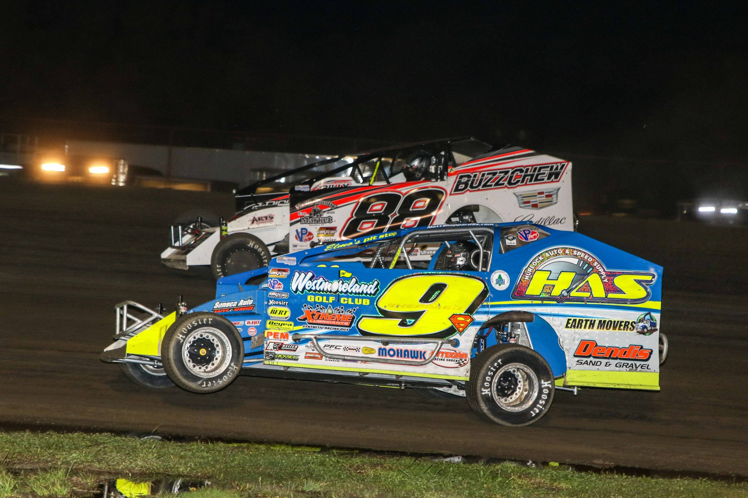 dirt track, night, artificial lights, 2K Desktop Wallpaper