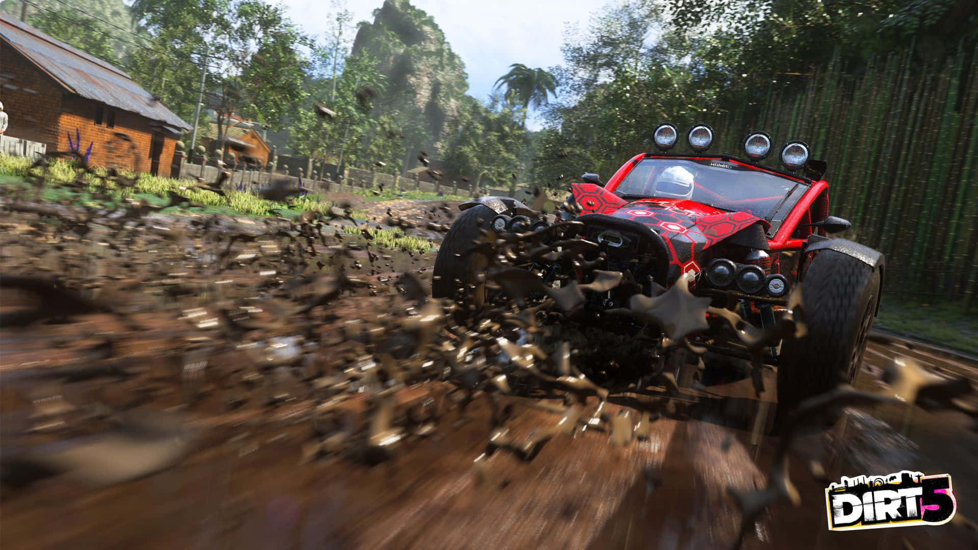 Dirt Game, red off-road race car, mud, Full HD Desktop Wallpaper
