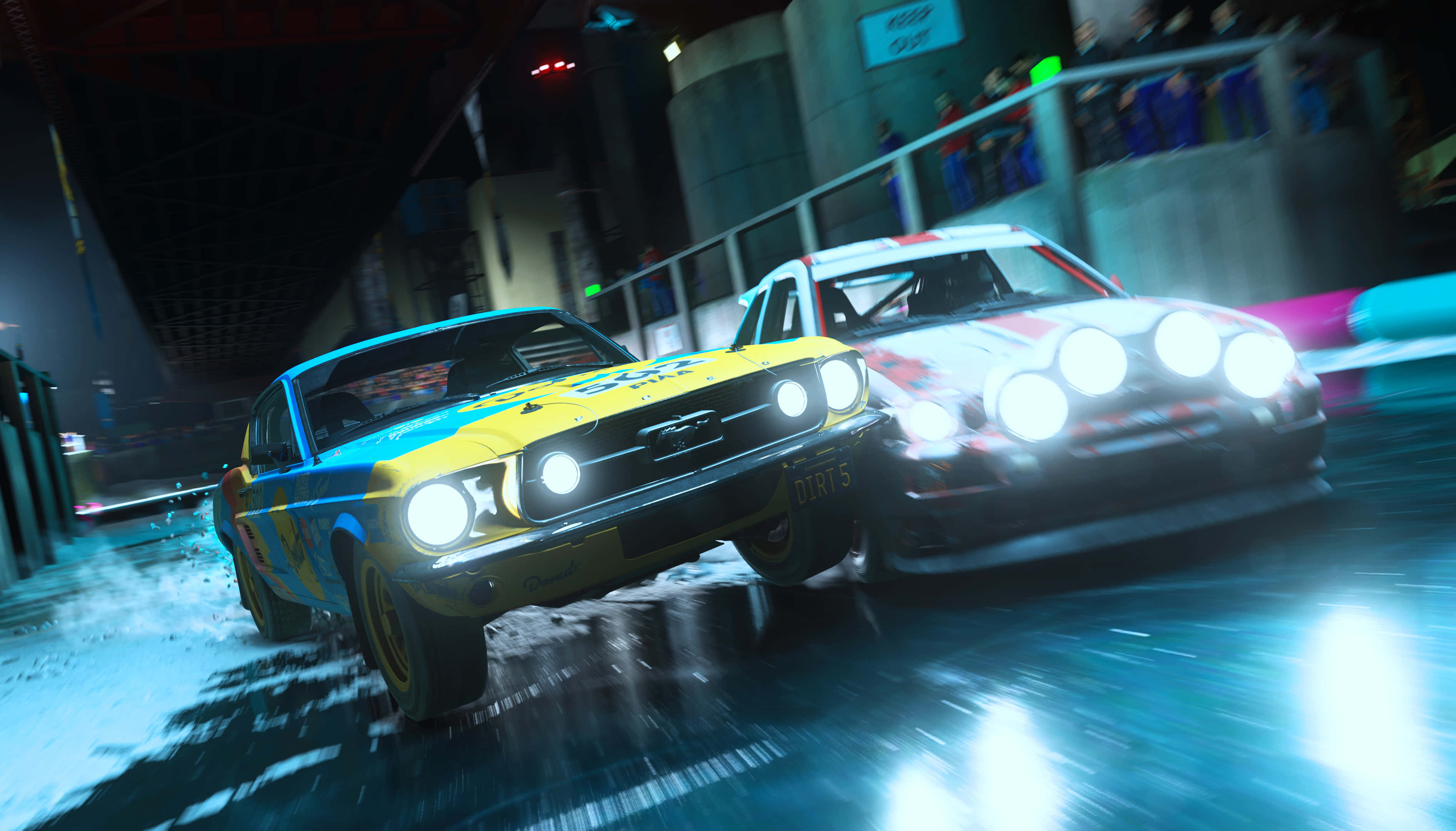 Dirt Game, vintage race cars, wet urban track, 2K Desktop Wallpaper