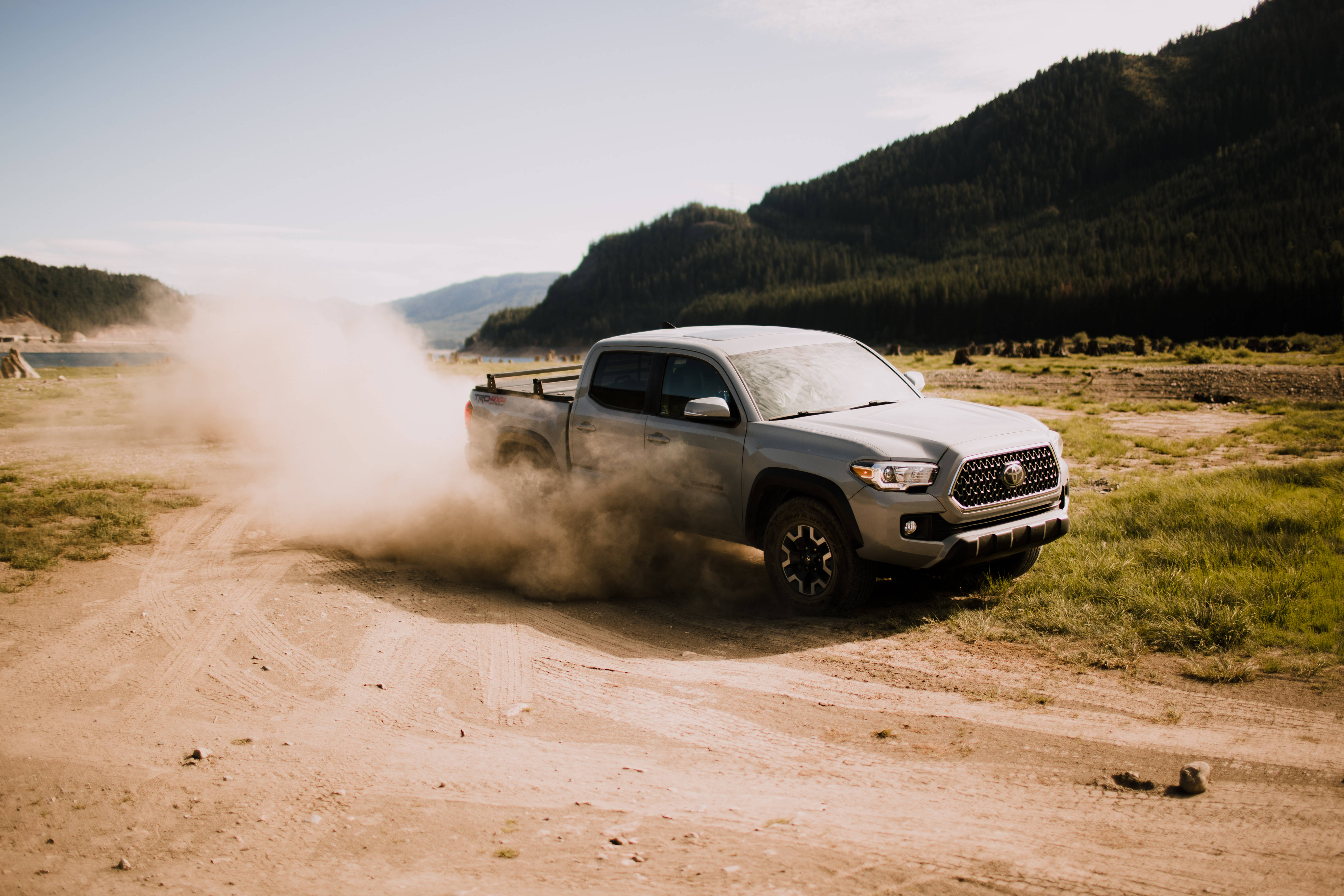 Dirt Rally, silver, pickup truck, 5K Desktop Wallpaper