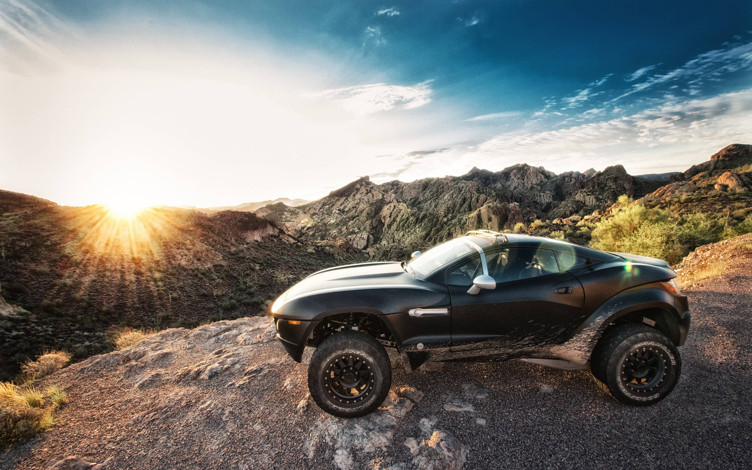 Dirt Rally, matte black, off-road sports car, 2K Desktop Wallpaper