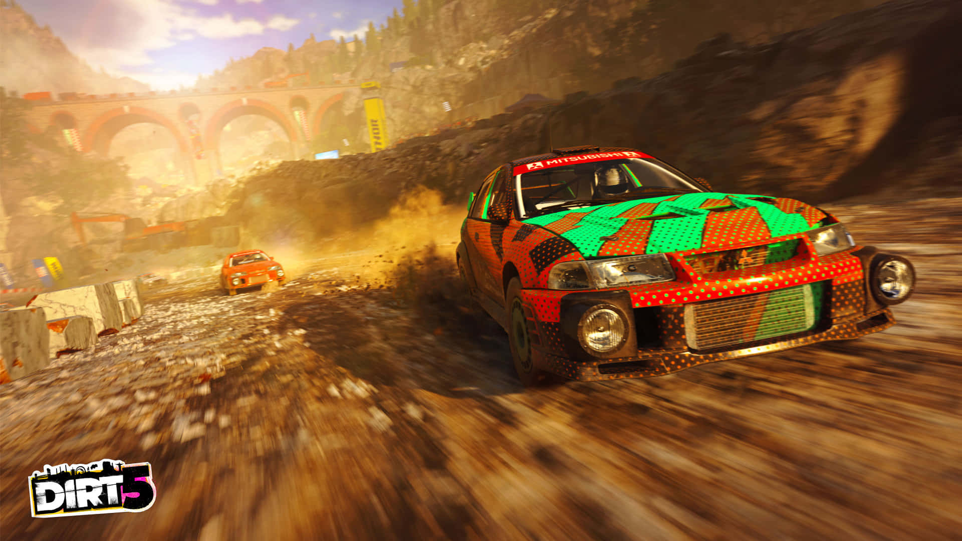 Dirt Game, rally car, green orange and red livery, Full HD Desktop Wallpaper