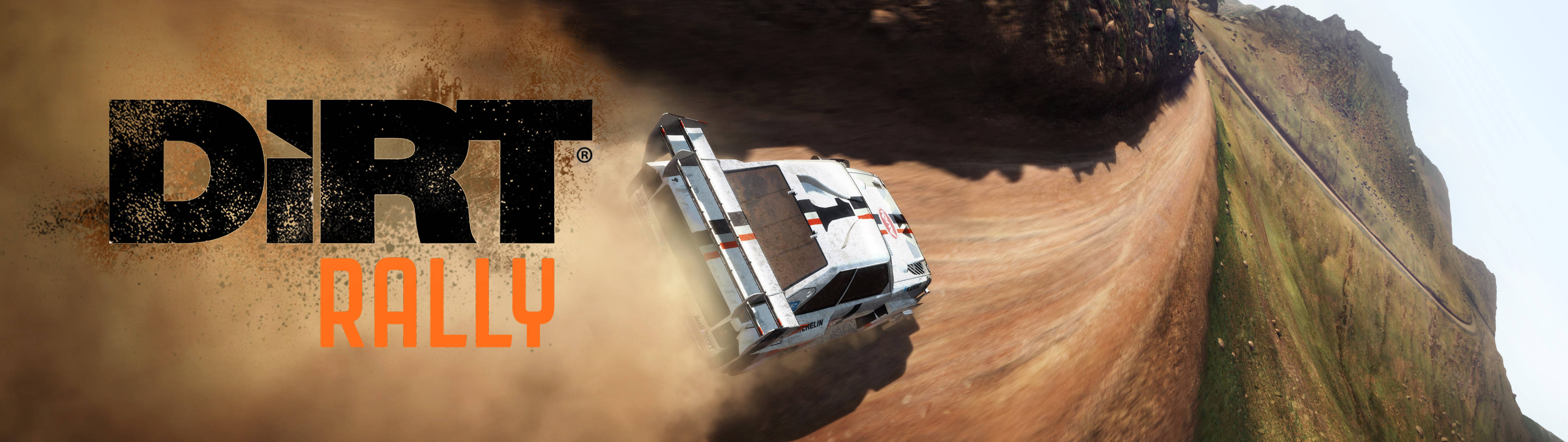 Dirt Rally, white rally car, rugged dirt track, 4K Desktop Wallpaper